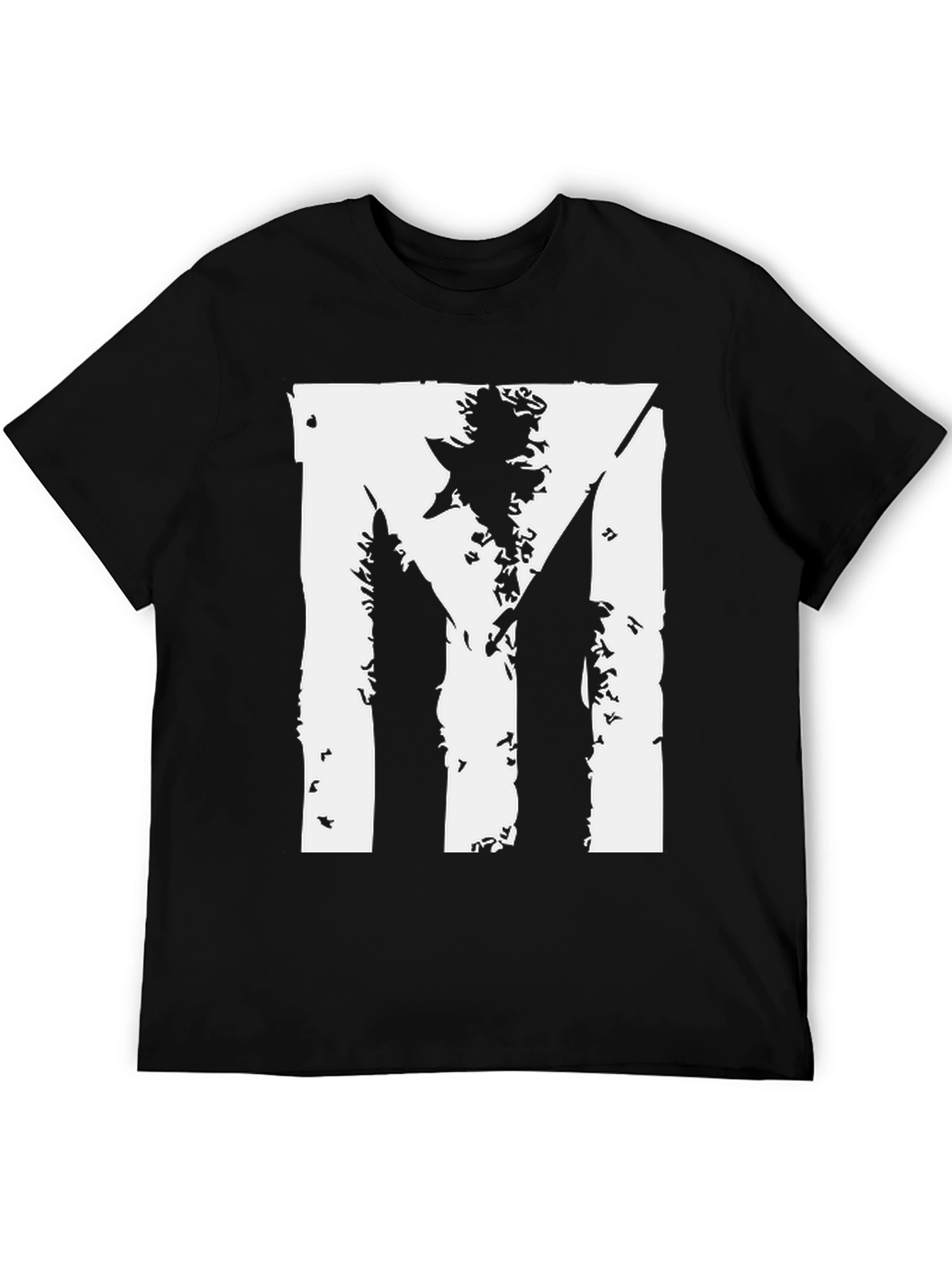 Distressed Flag Graphic Tee - Black Cotton Blend