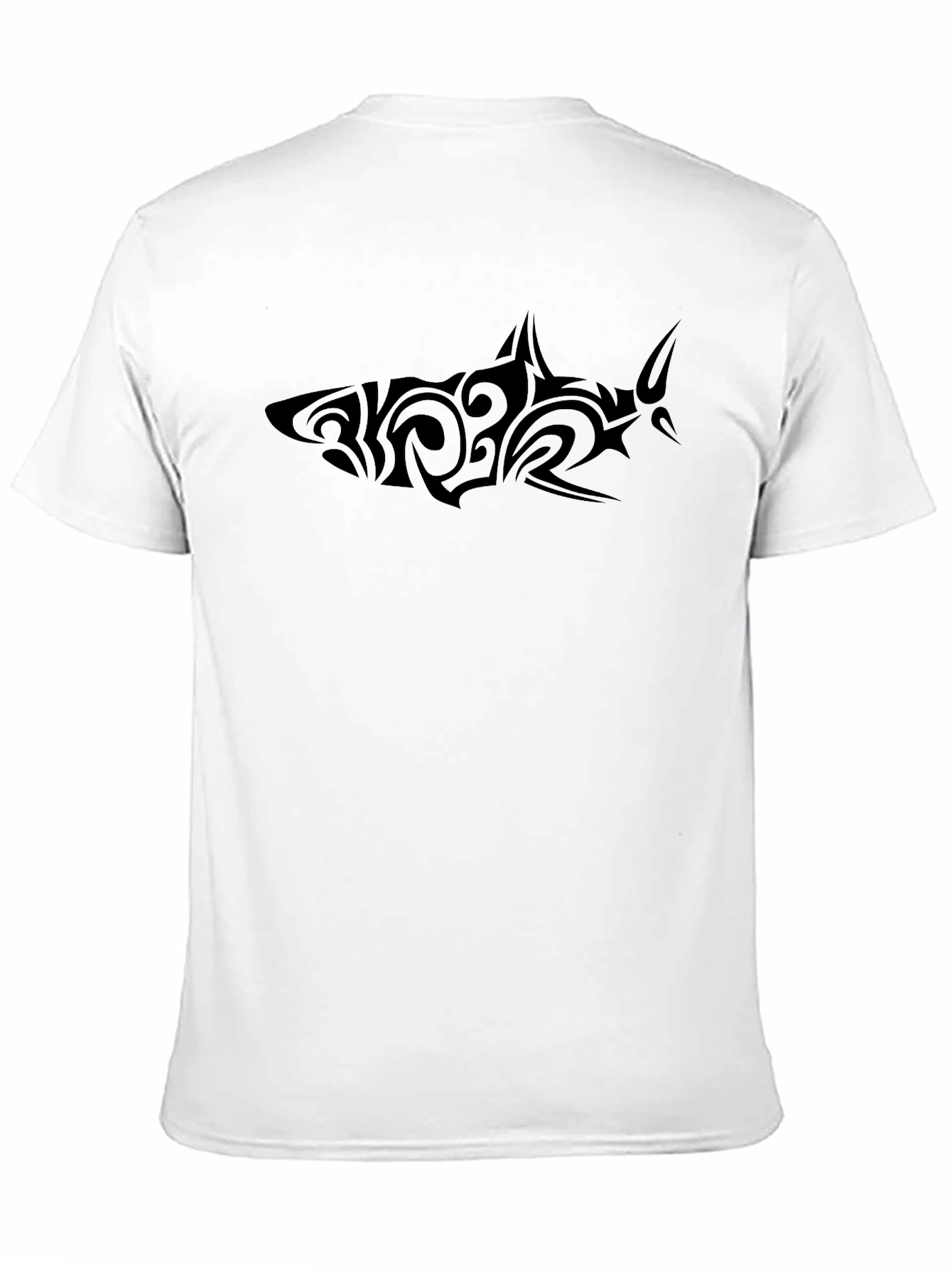 Tribal Shark Graphic T-Shirt - Black