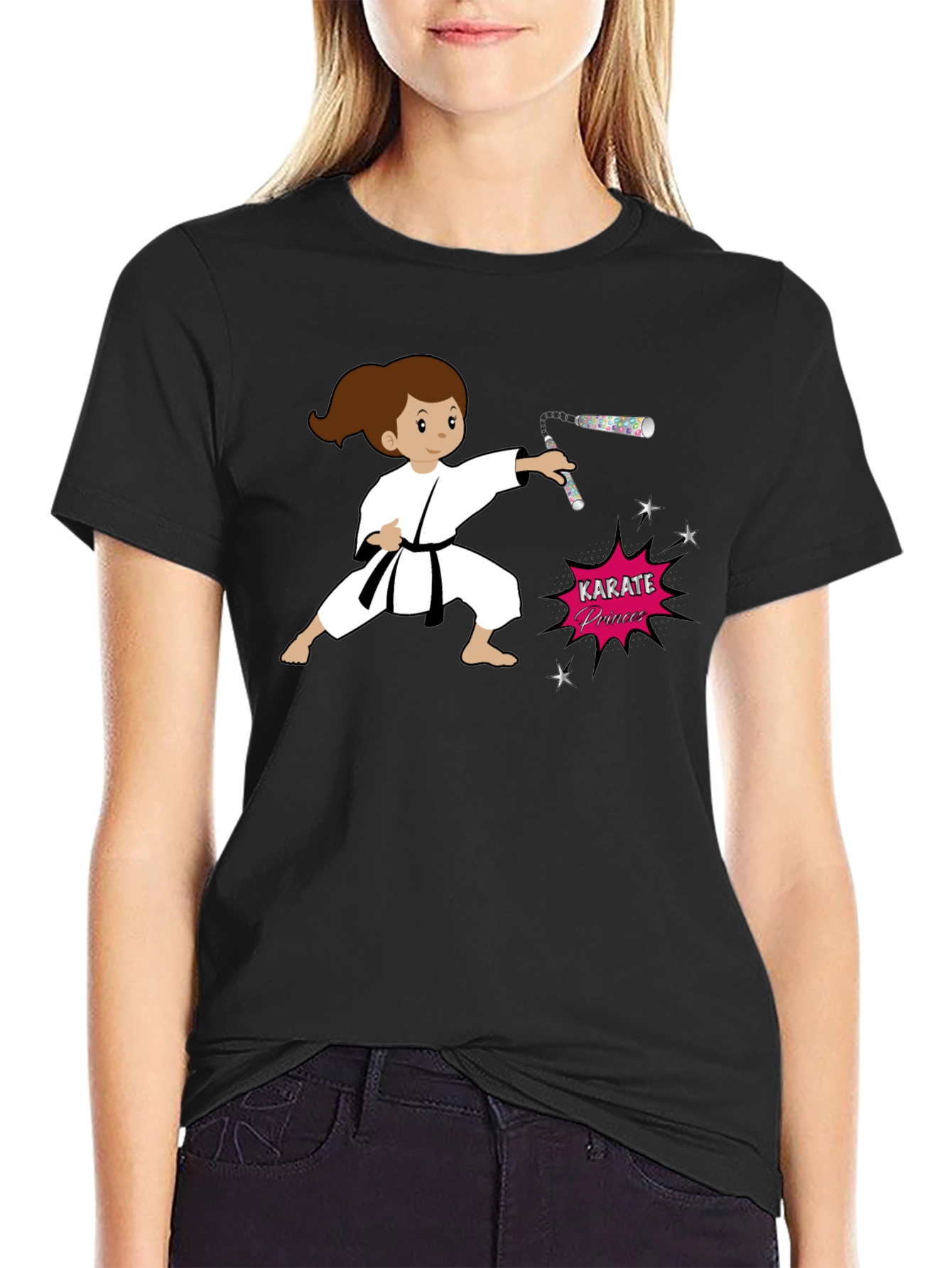 Karate Princess Black T-Shirt Martial Arts Girl Power