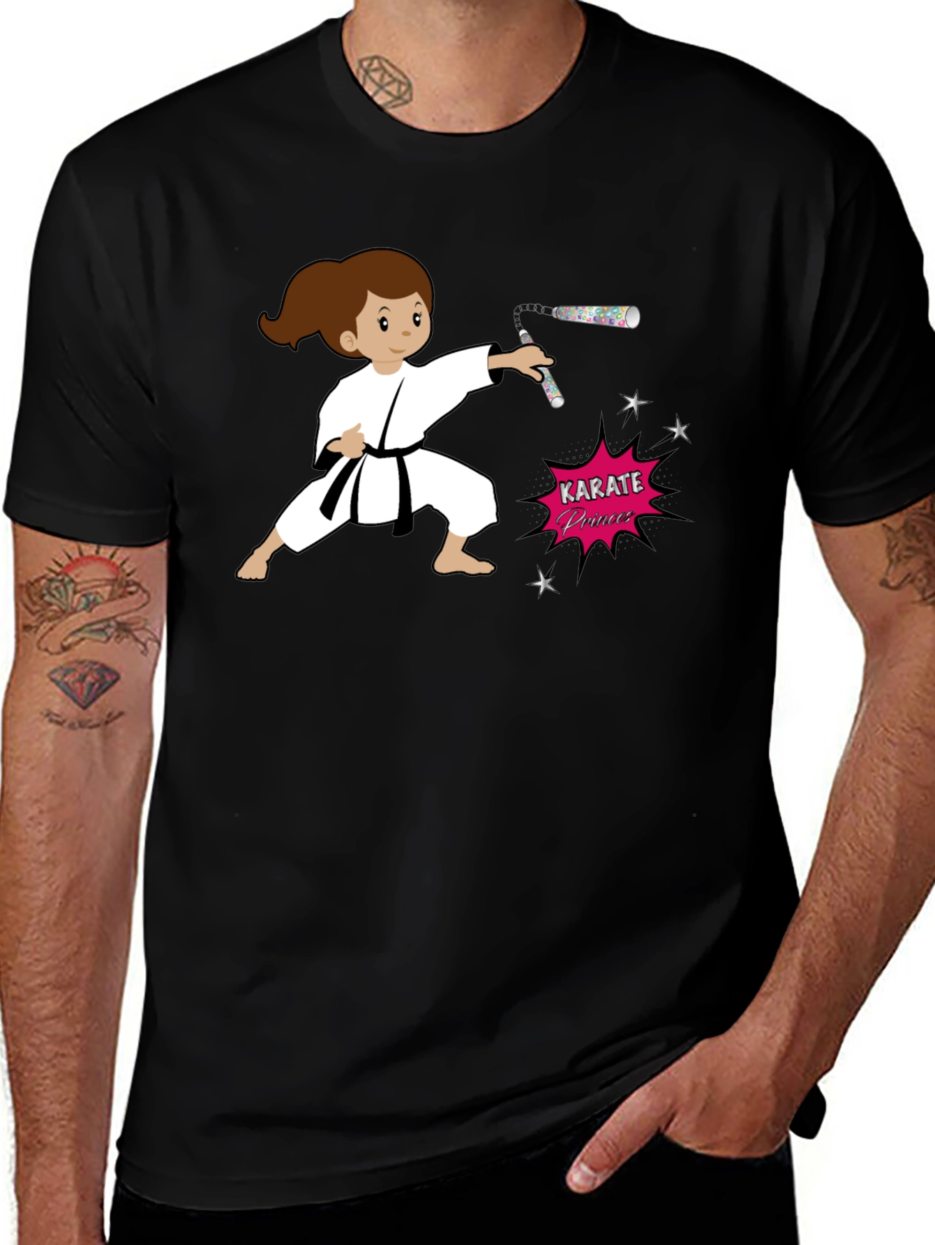 Karate Princess Black T-Shirt Martial Arts Girl Power