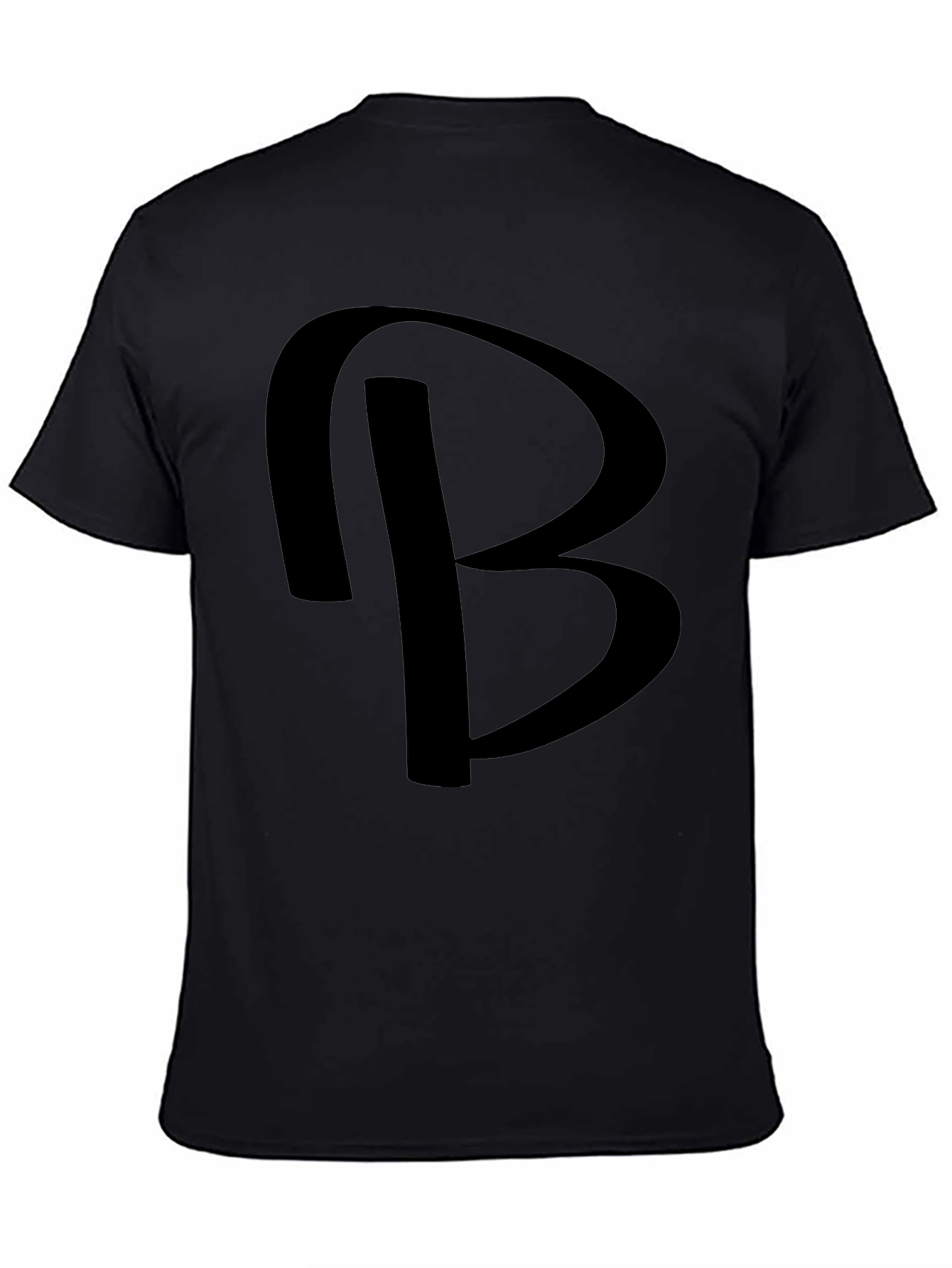 Bold Initial B Graphic Black T-Shirt