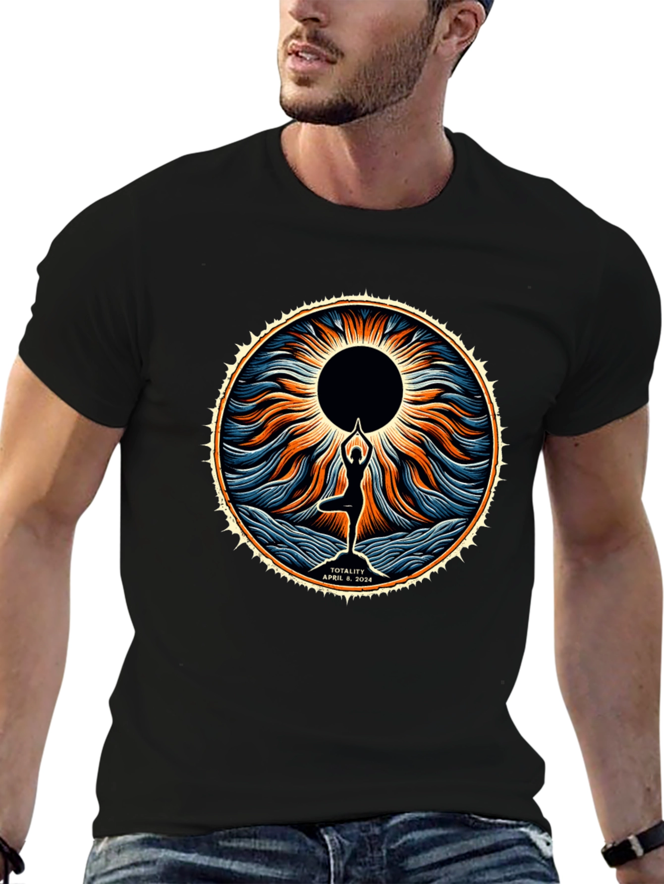 Totality April 8 2024 Yoga Eclipse T-Shirt
