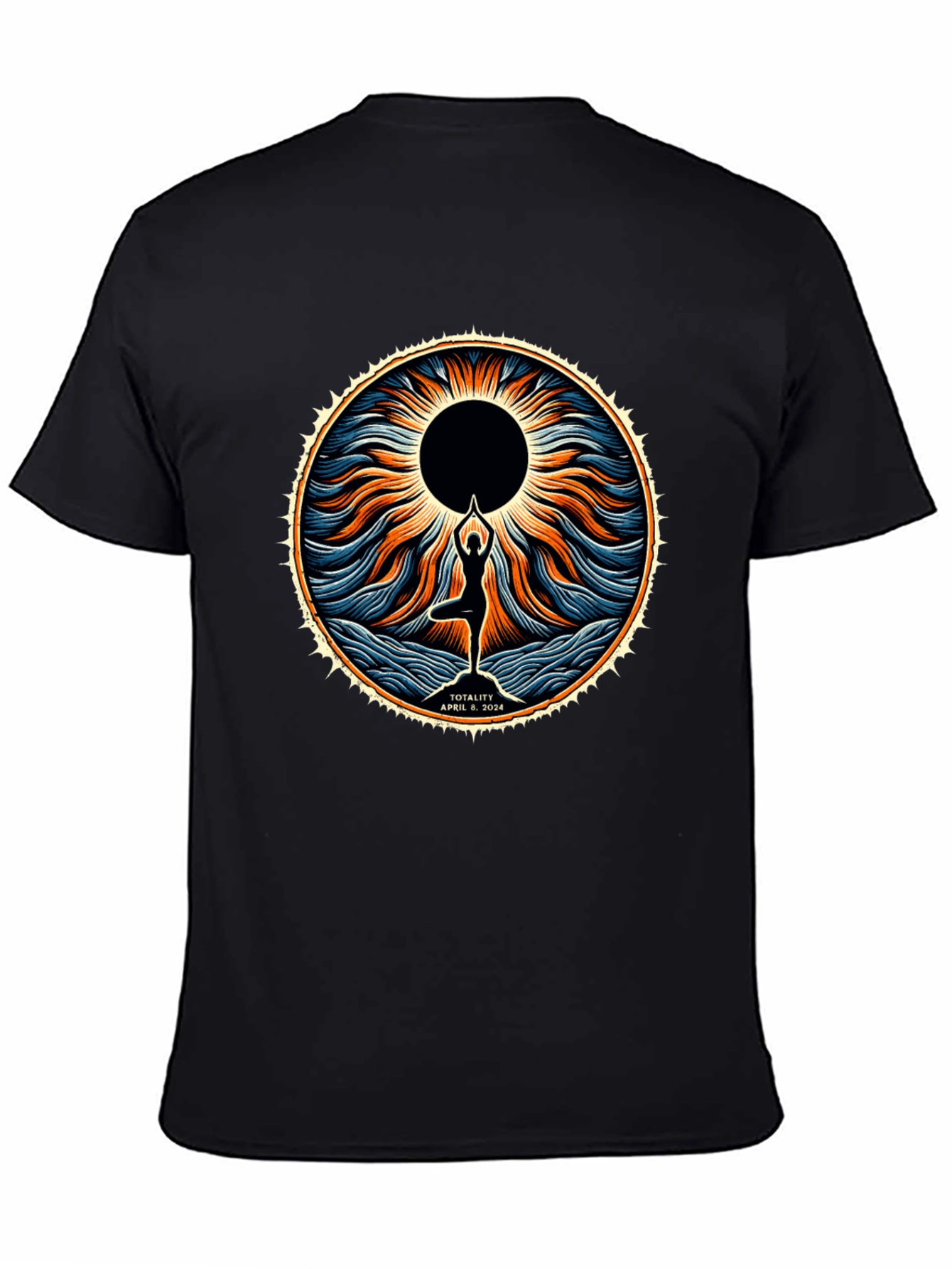Totality April 8 2024 Yoga Eclipse T-Shirt