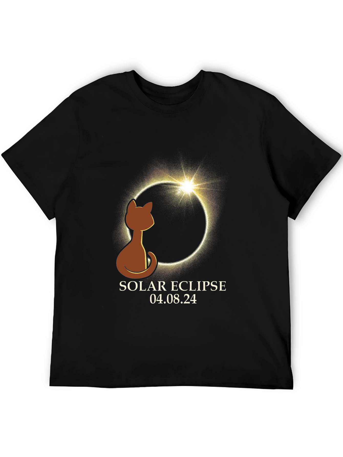Solar Eclipse Cat T-Shirt - April 8 2024