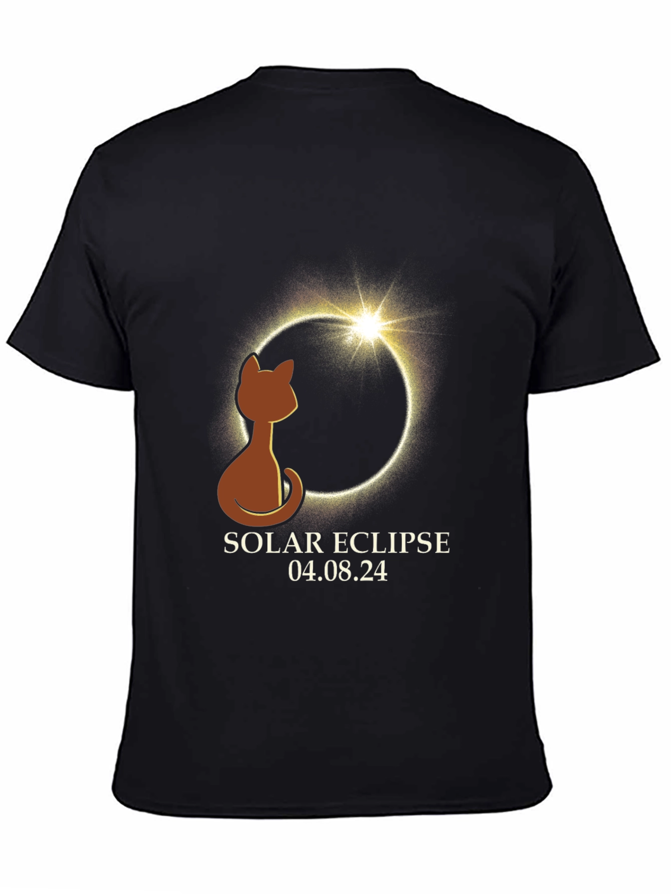 Solar Eclipse Cat T-Shirt - April 8 2024