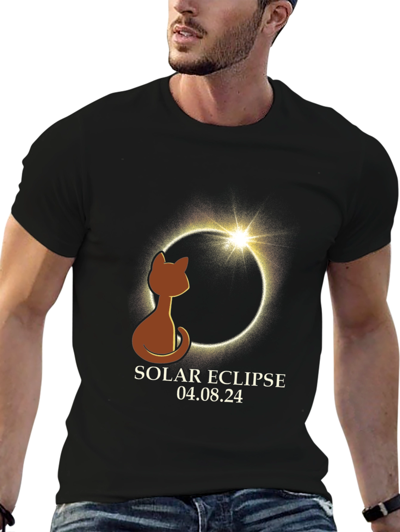 Solar Eclipse Cat T-Shirt - April 8 2024