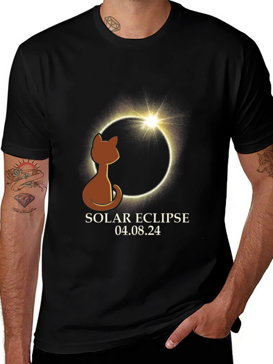 Solar Eclipse Cat T-Shirt - April 8 2024