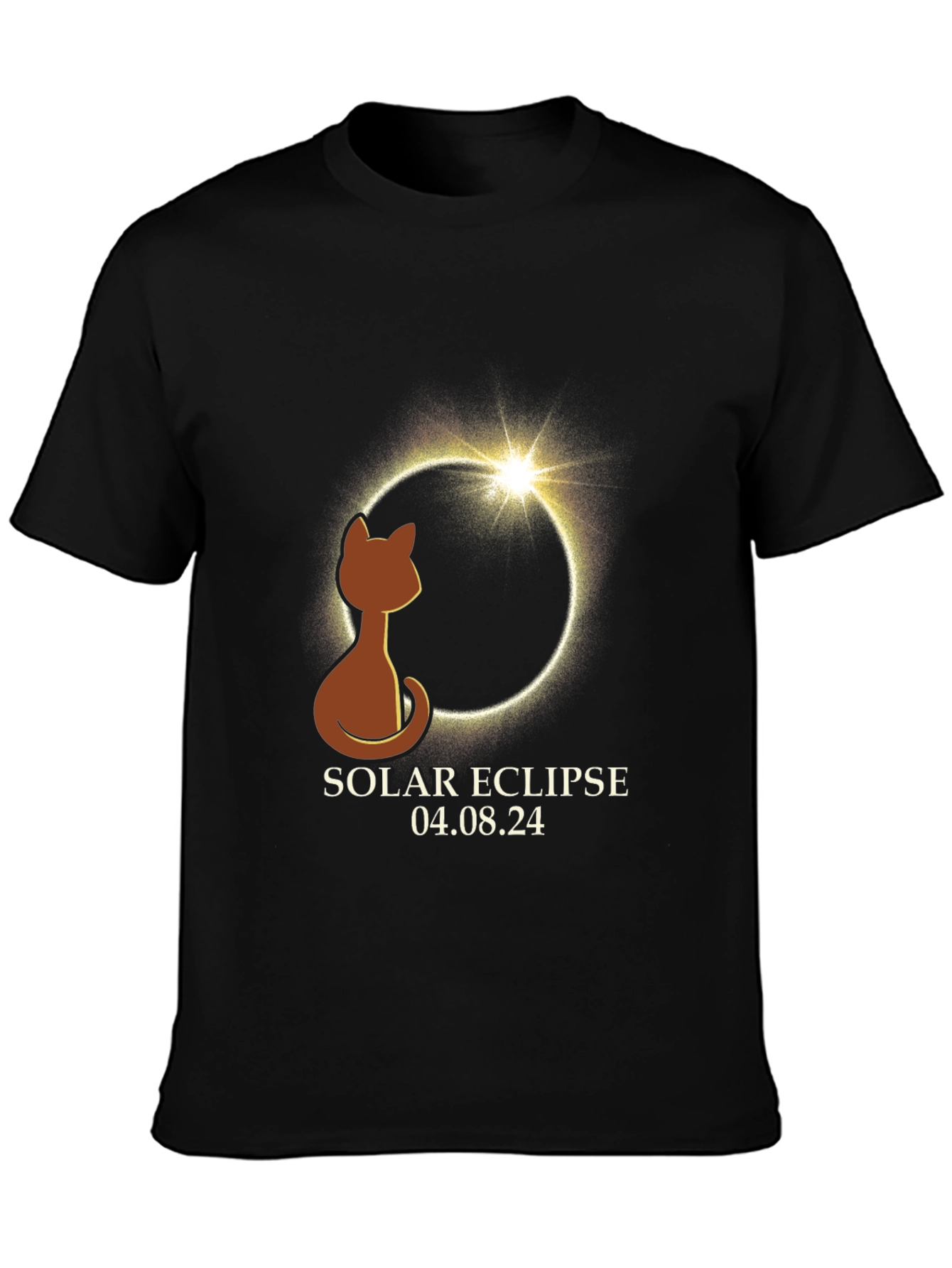 Solar Eclipse Cat T-Shirt - April 8 2024