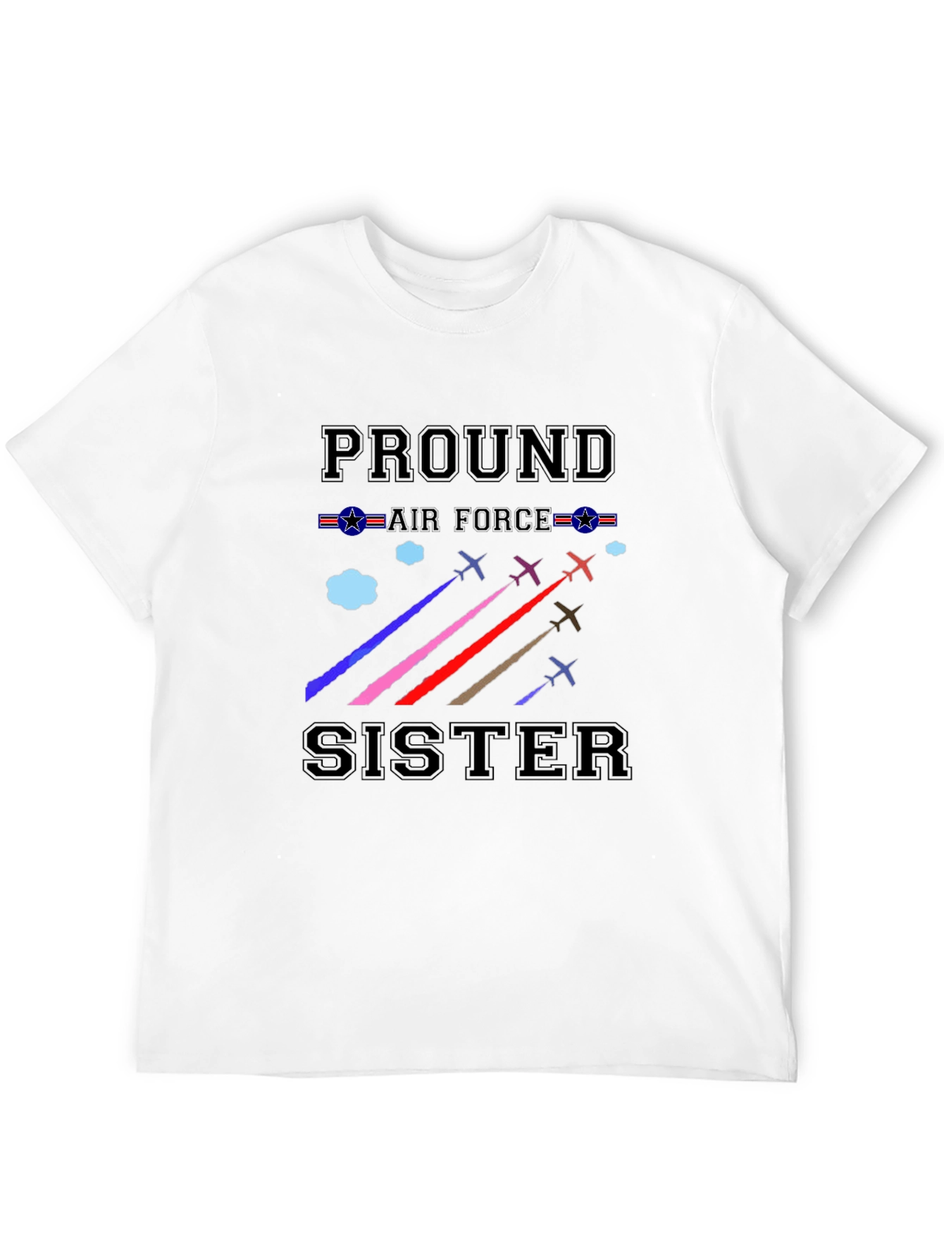 Proud Air Force Sister Black Graphic Tee