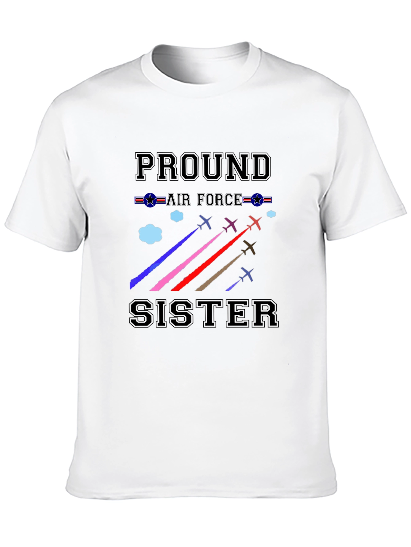 Proud Air Force Sister Black Graphic Tee