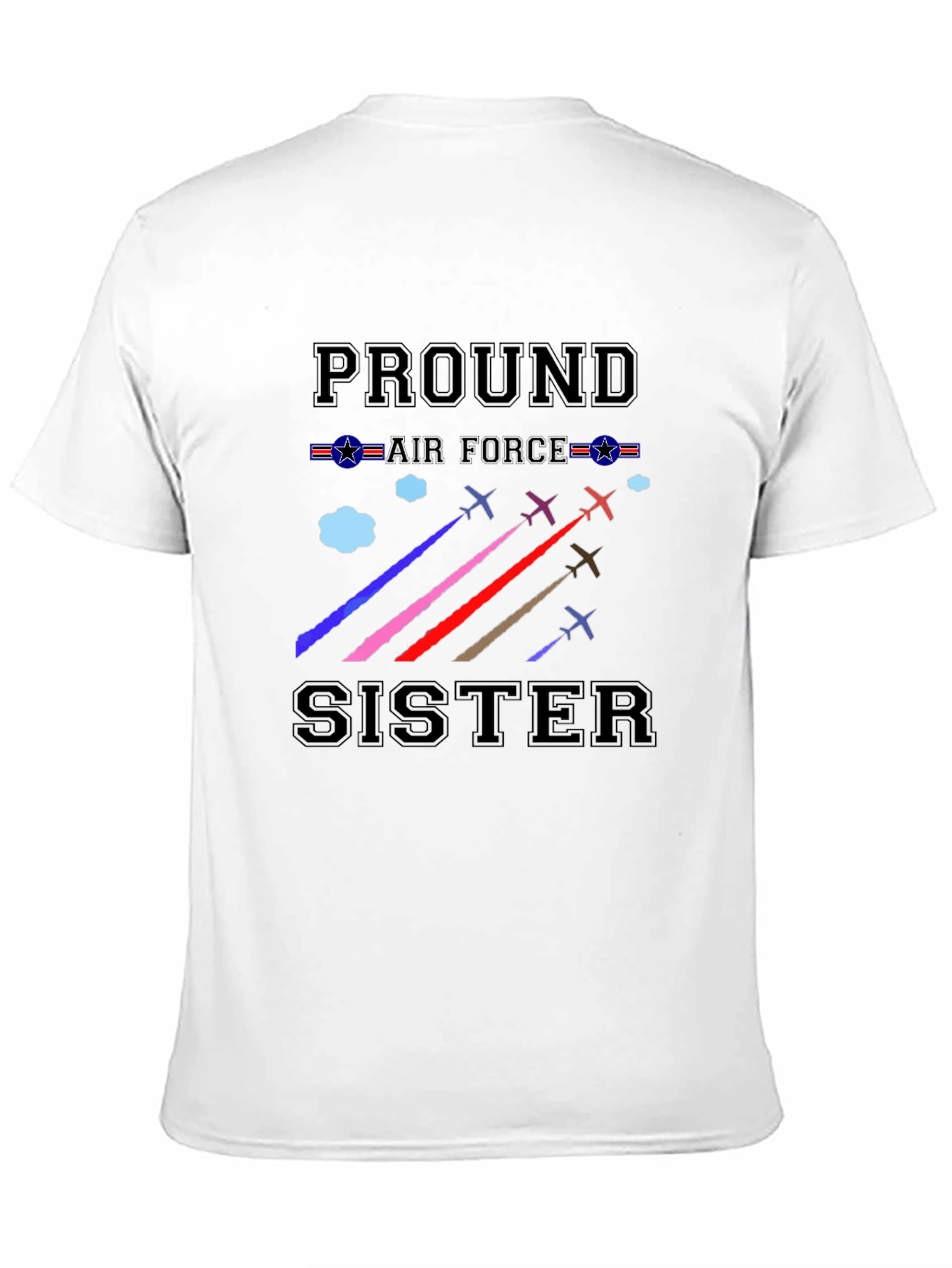 Proud Air Force Sister Black Graphic Tee