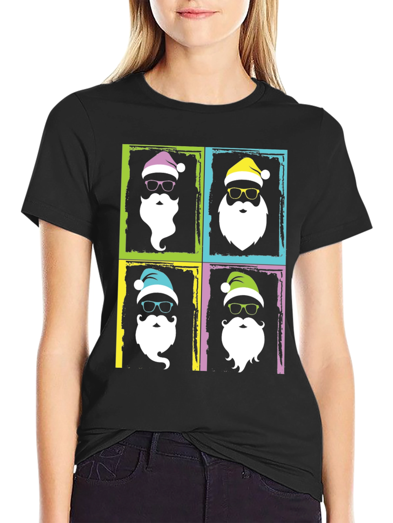 Festive Santa Pop Art T-Shirt