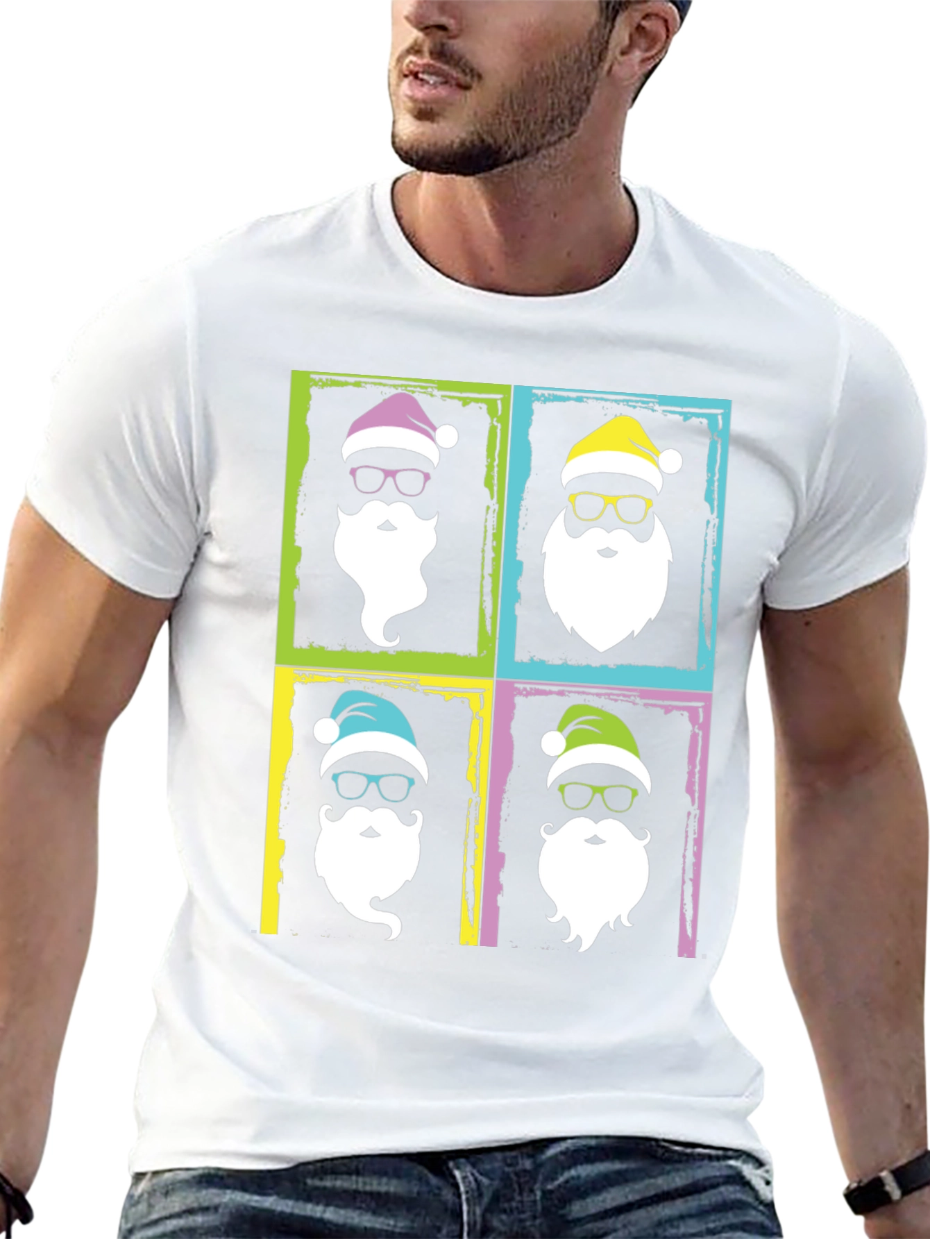 Festive Santa Pop Art T-Shirt
