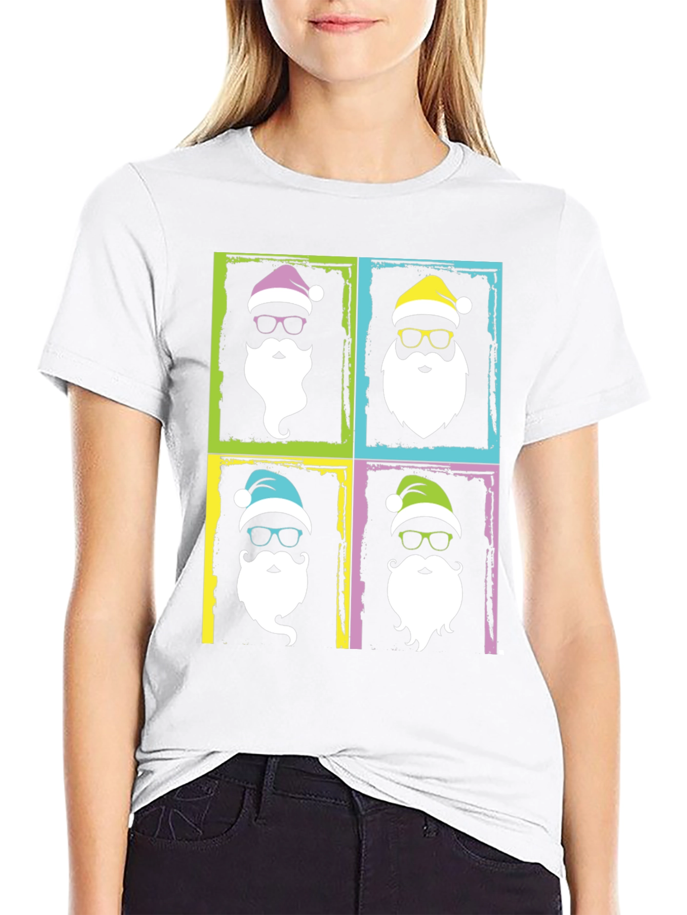 Festive Santa Pop Art T-Shirt