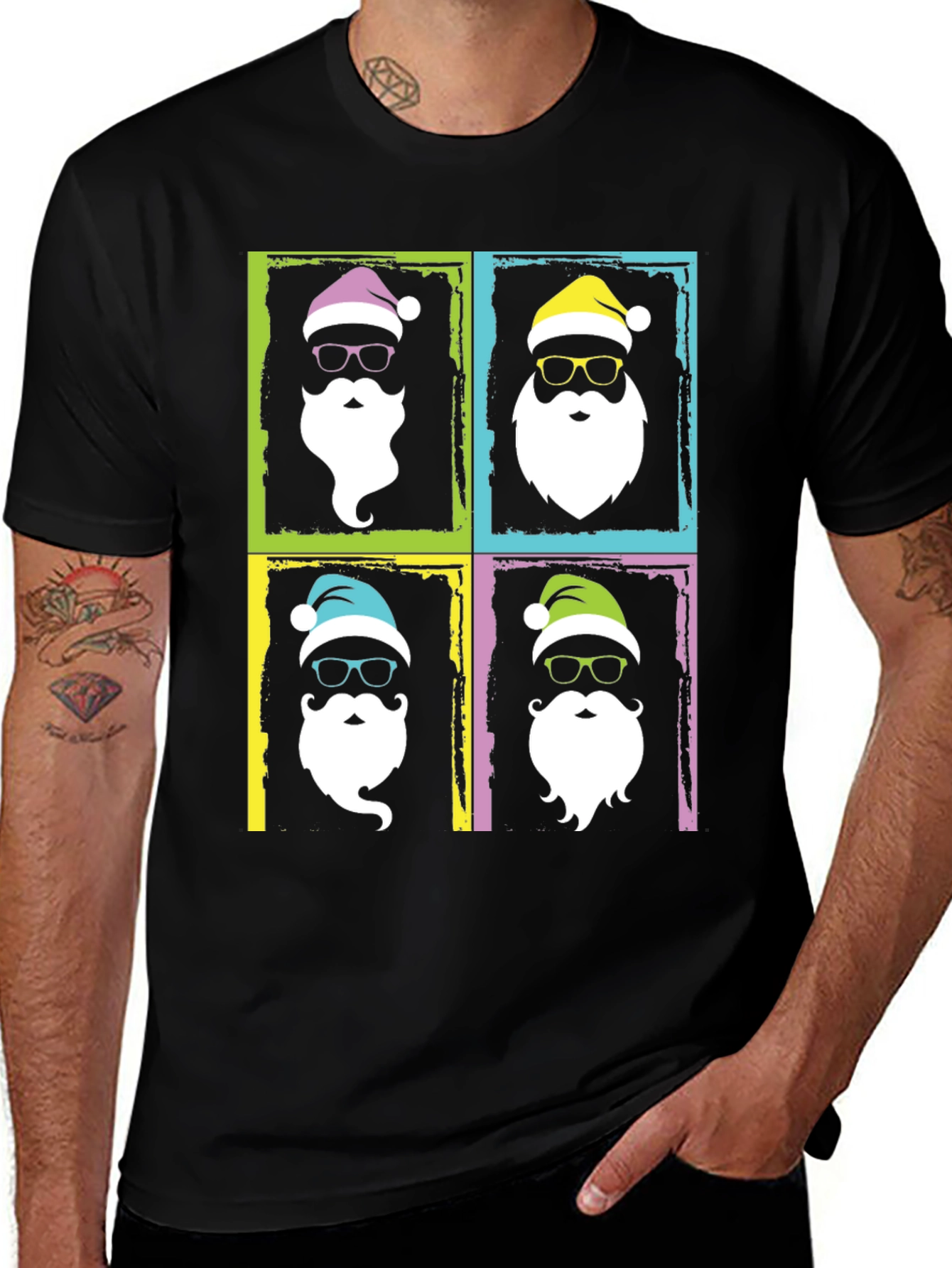Festive Santa Pop Art T-Shirt