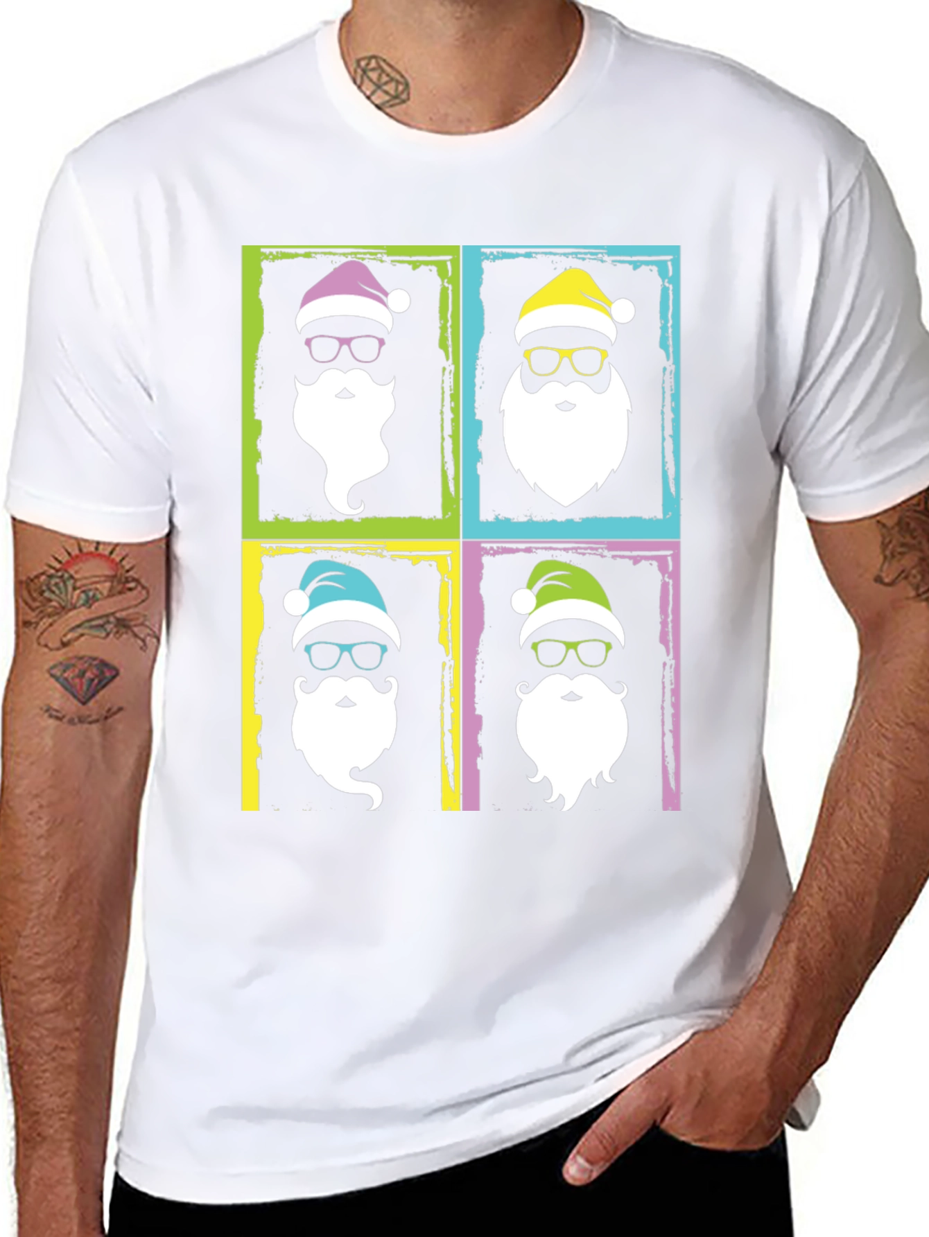 Festive Santa Pop Art T-Shirt