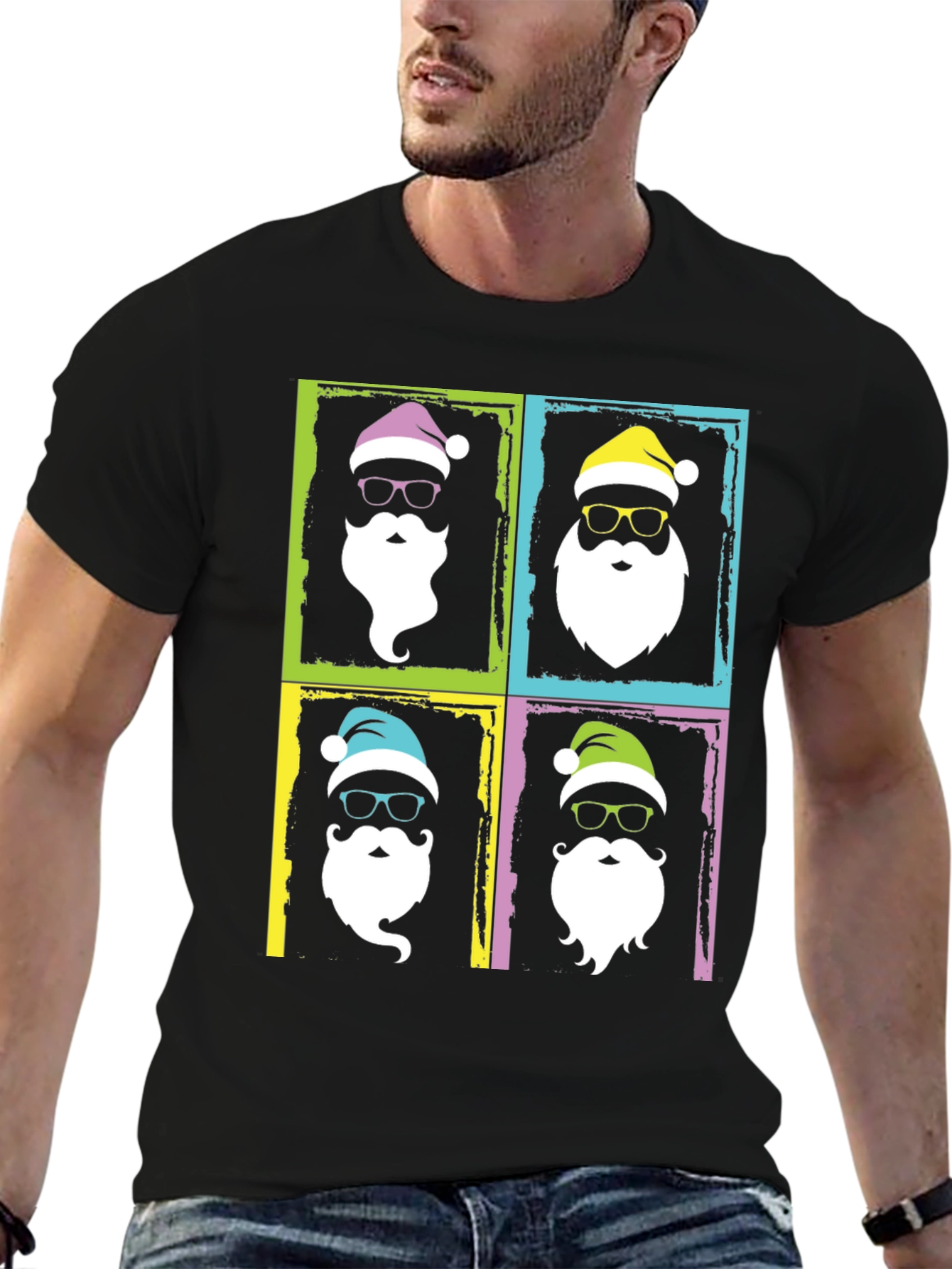 Festive Santa Pop Art T-Shirt