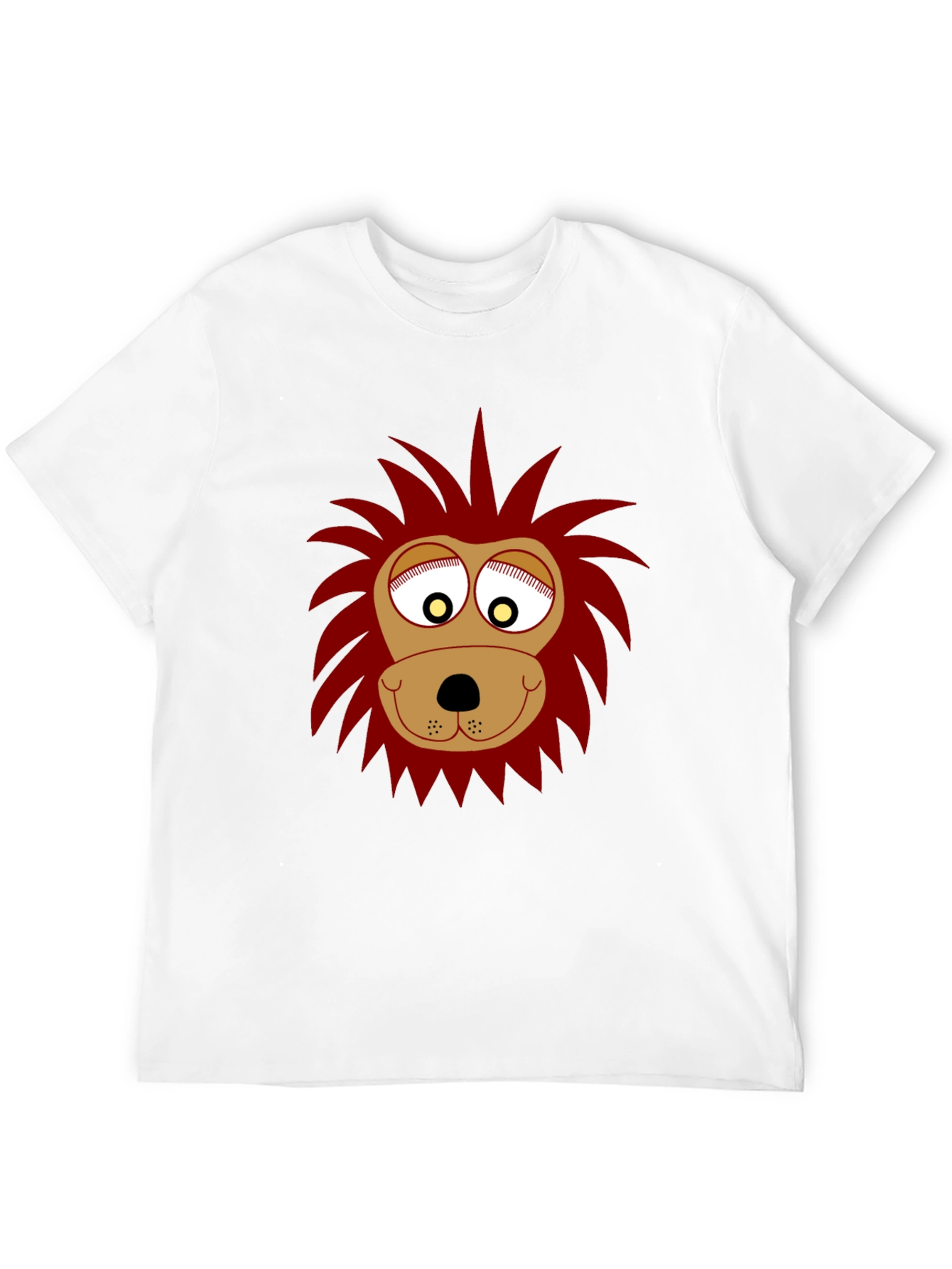 Funny Lion Face Graphic Black T-Shirt
