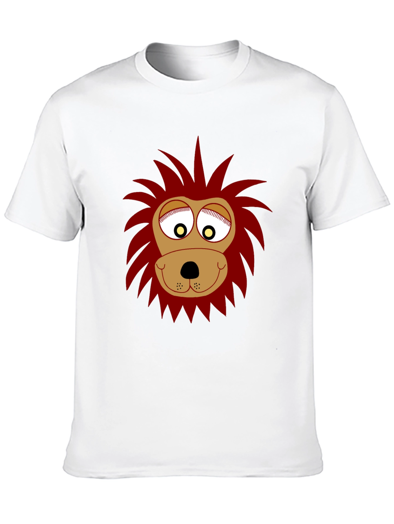 Funny Lion Face Graphic Black T-Shirt