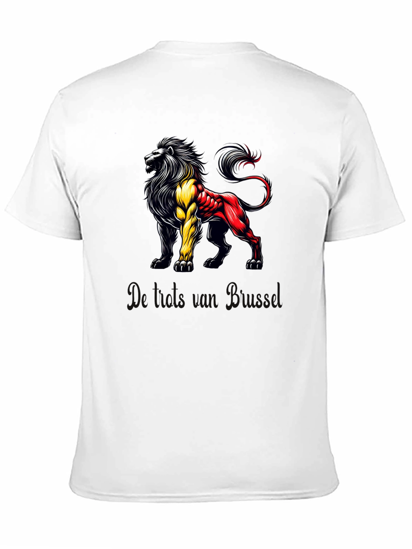 Belgian Flag Lion Graphic Black T-Shirt