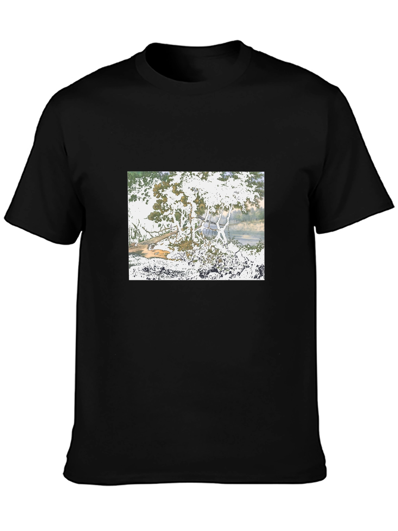 Nature Scene Black T-Shirt