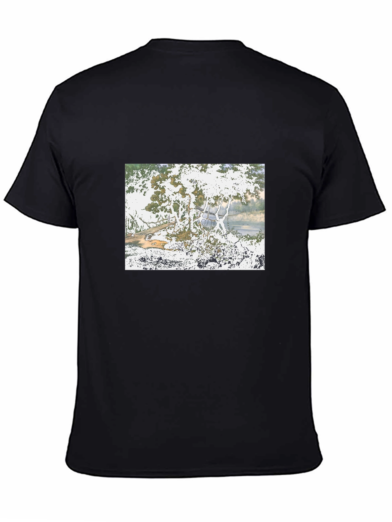 Nature Scene Black T-Shirt