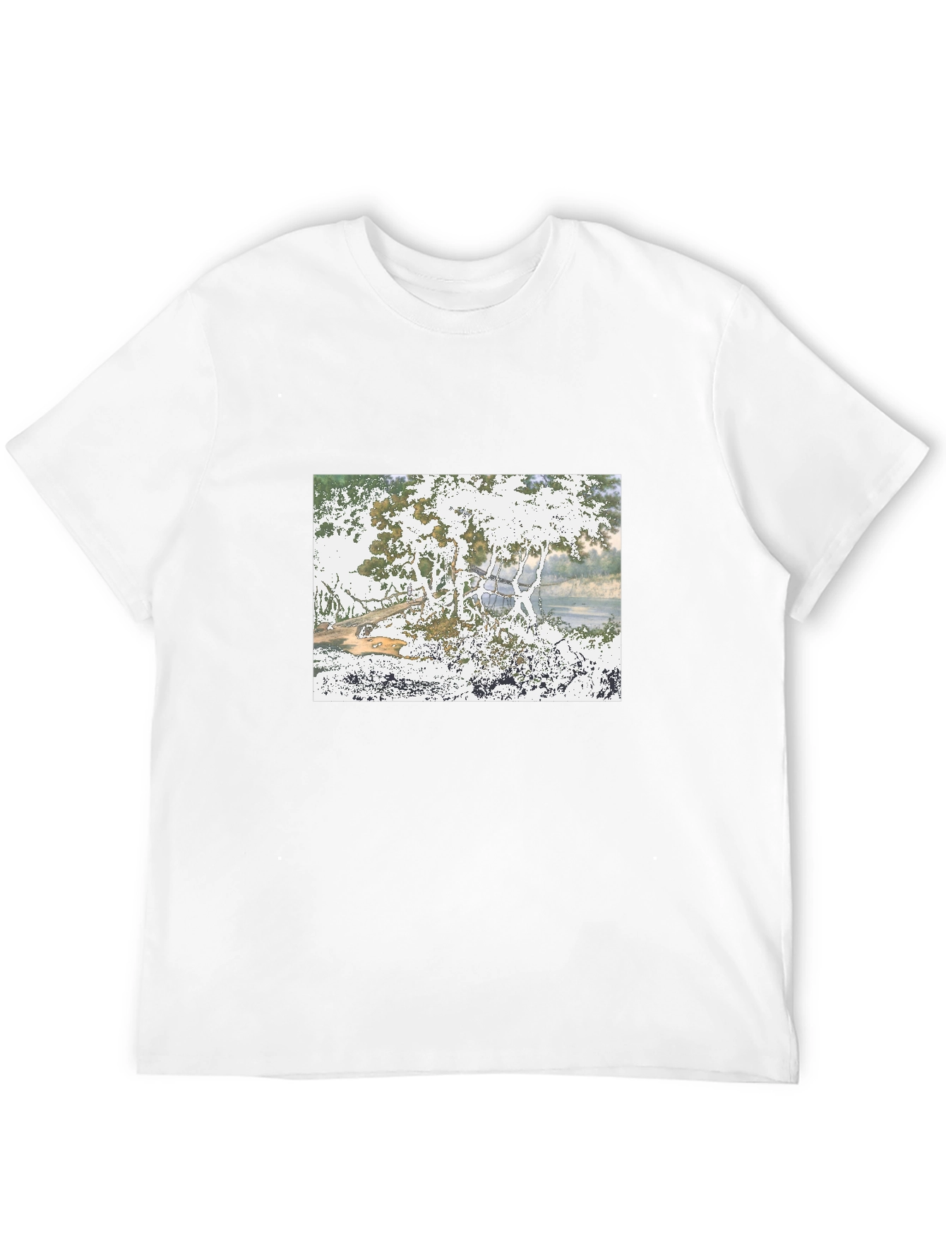 Nature Scene Black T-Shirt