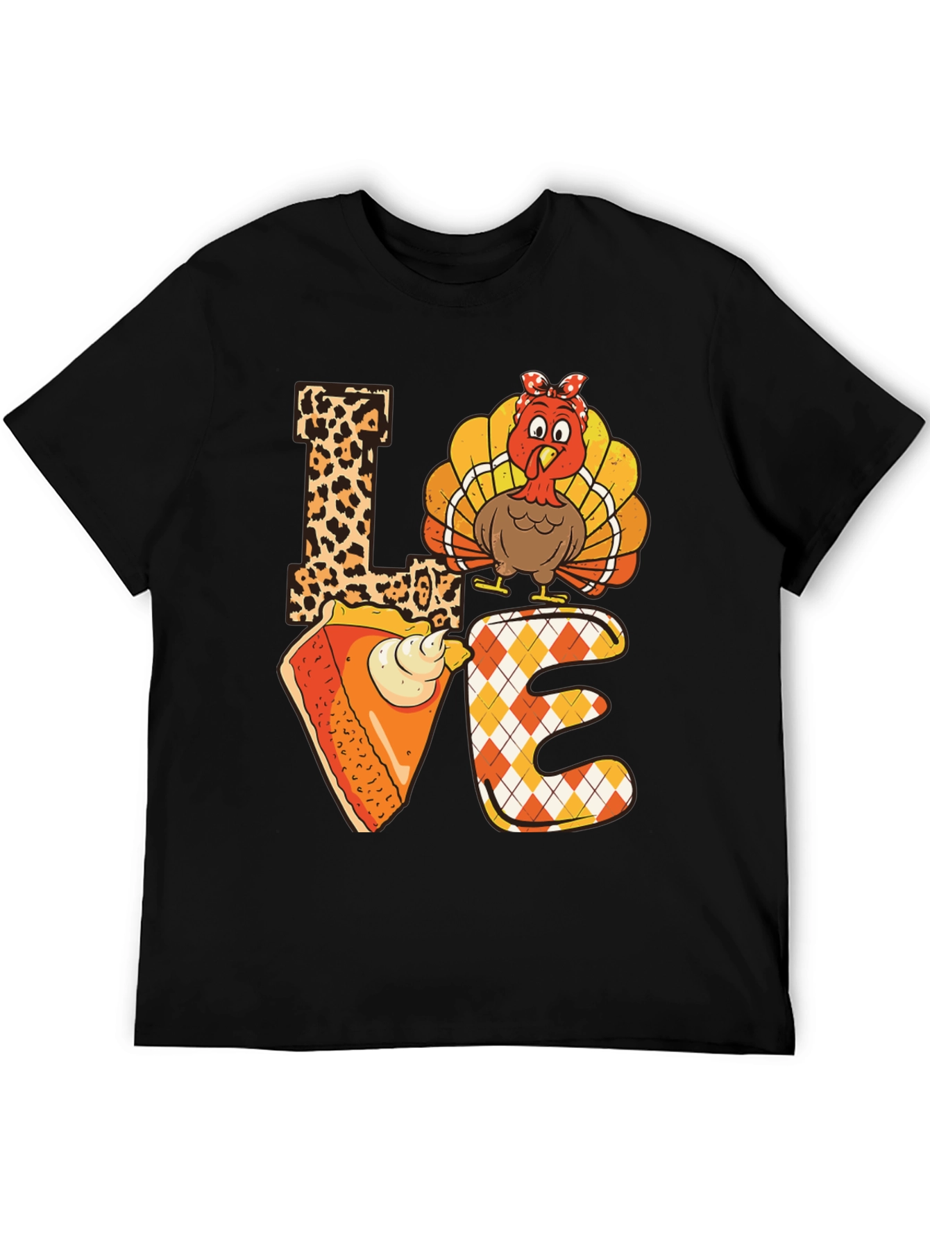Thanksgiving LOVE T-Shirt - Turkey & Pie Design