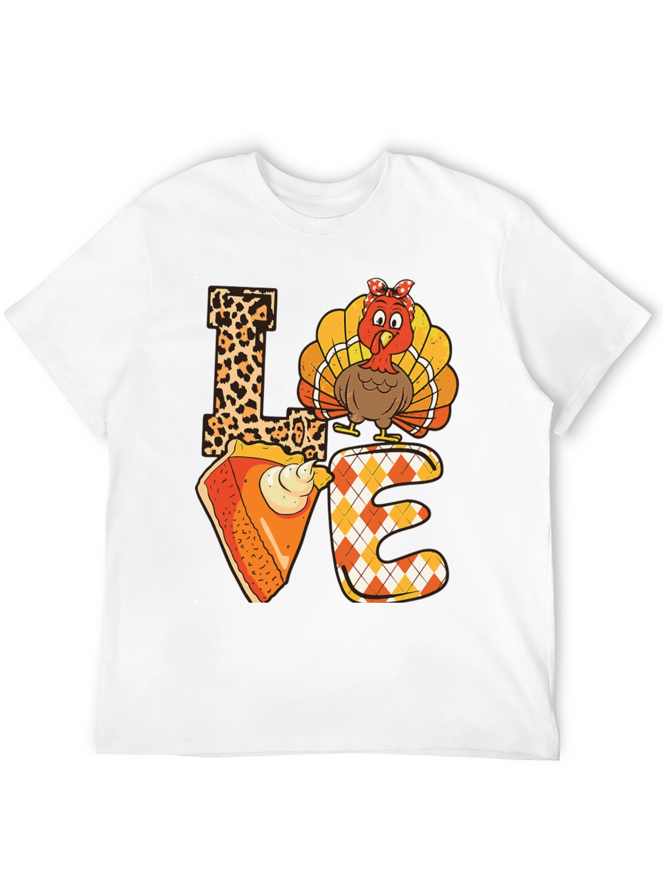 Thanksgiving LOVE T-Shirt - Turkey & Pie Design