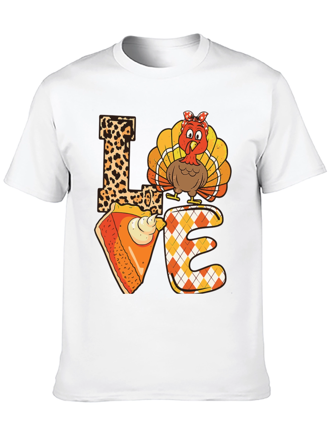 Thanksgiving LOVE T-Shirt - Turkey & Pie Design