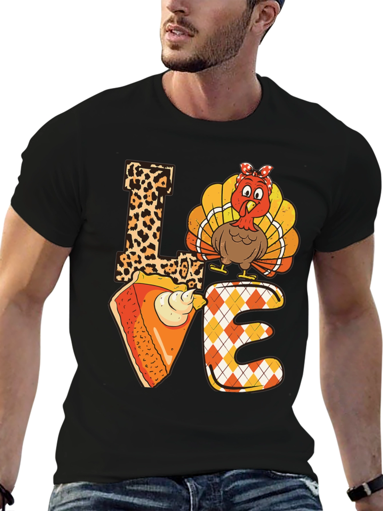 Thanksgiving LOVE T-Shirt - Turkey & Pie Design