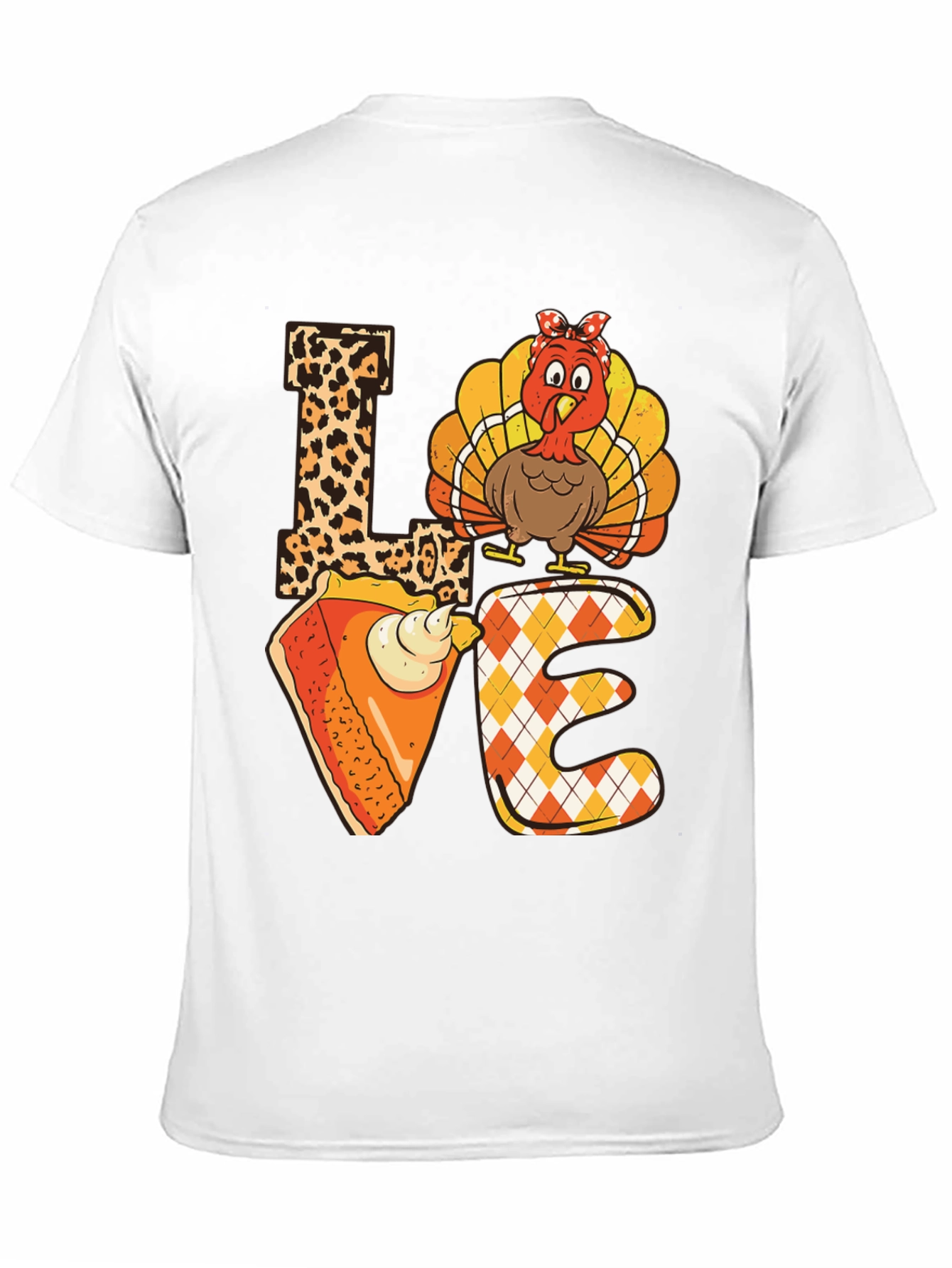 Thanksgiving LOVE T-Shirt - Turkey & Pie Design