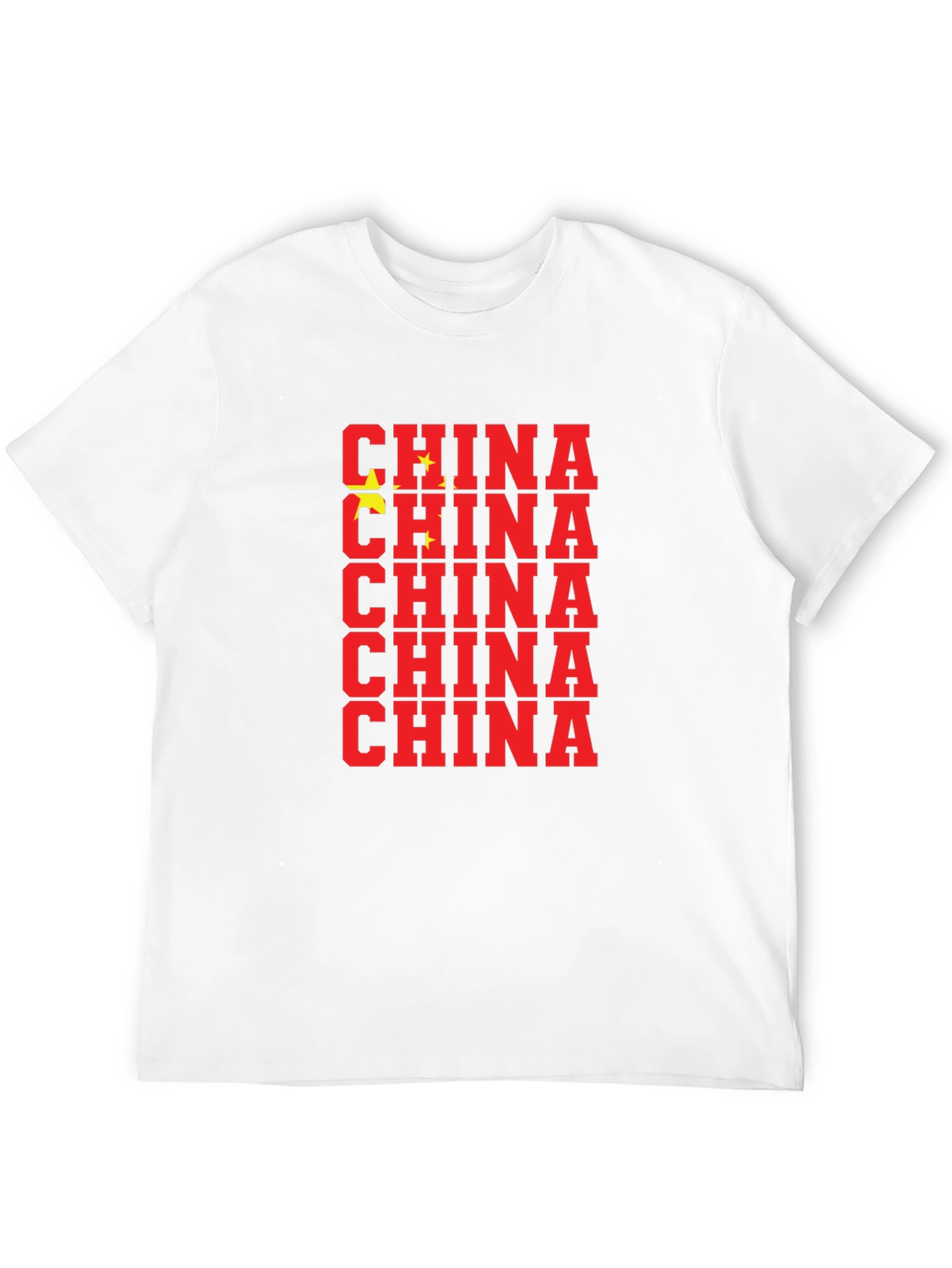China Flag T-Shirt - Black Crew Neck Graphic Tee