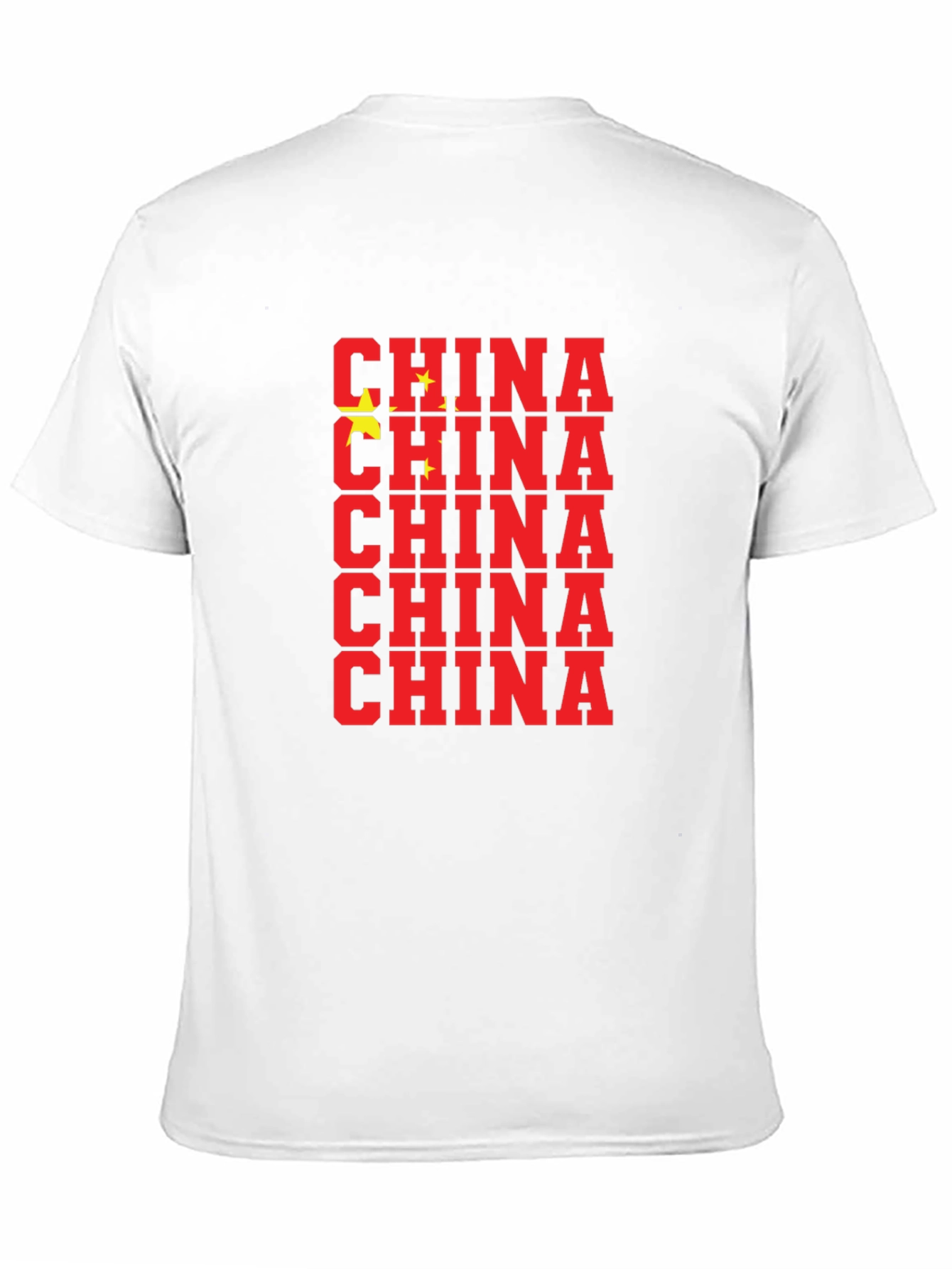 China Flag T-Shirt - Black Crew Neck Graphic Tee