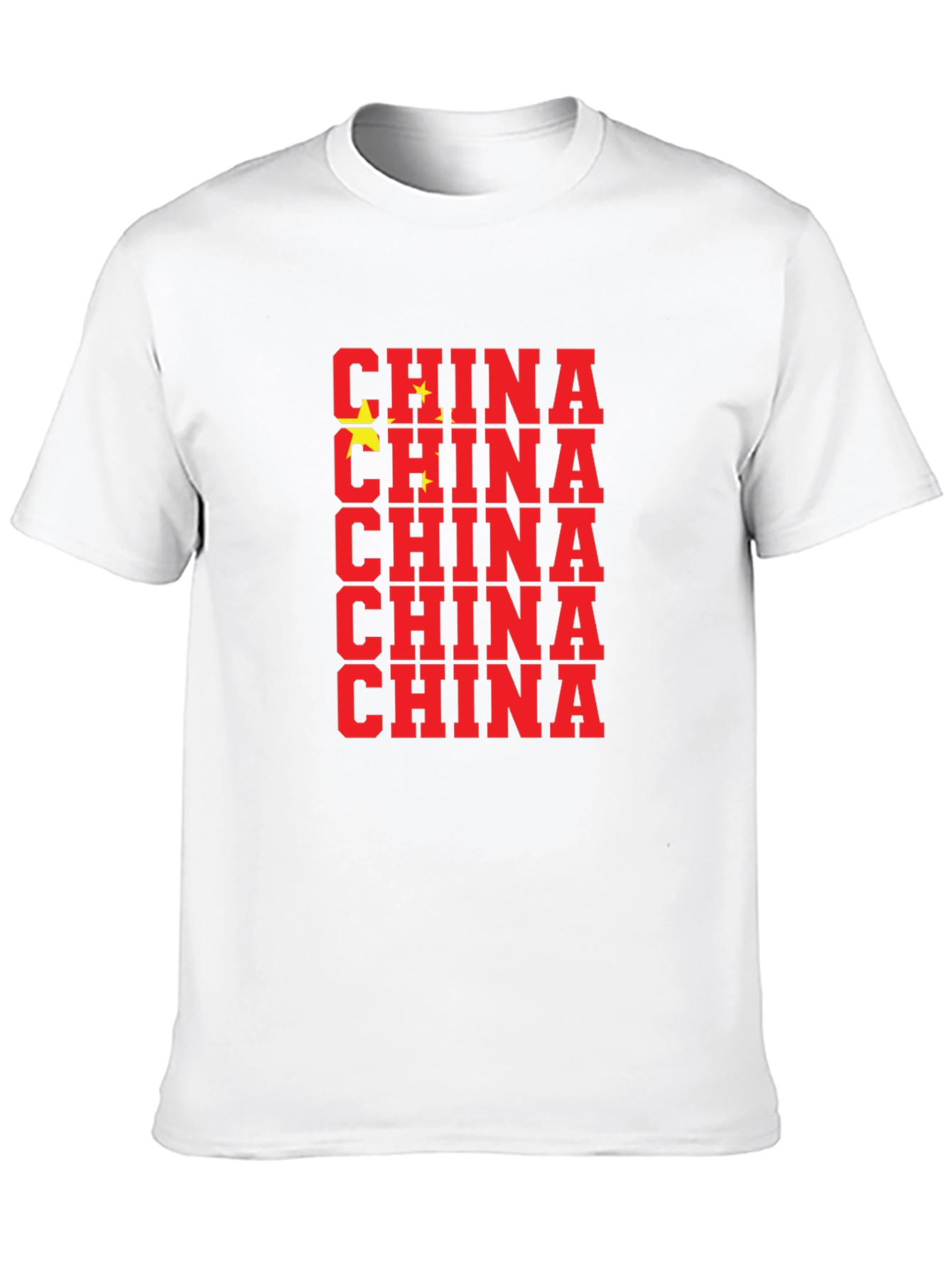 China Flag T-Shirt - Black Crew Neck Graphic Tee