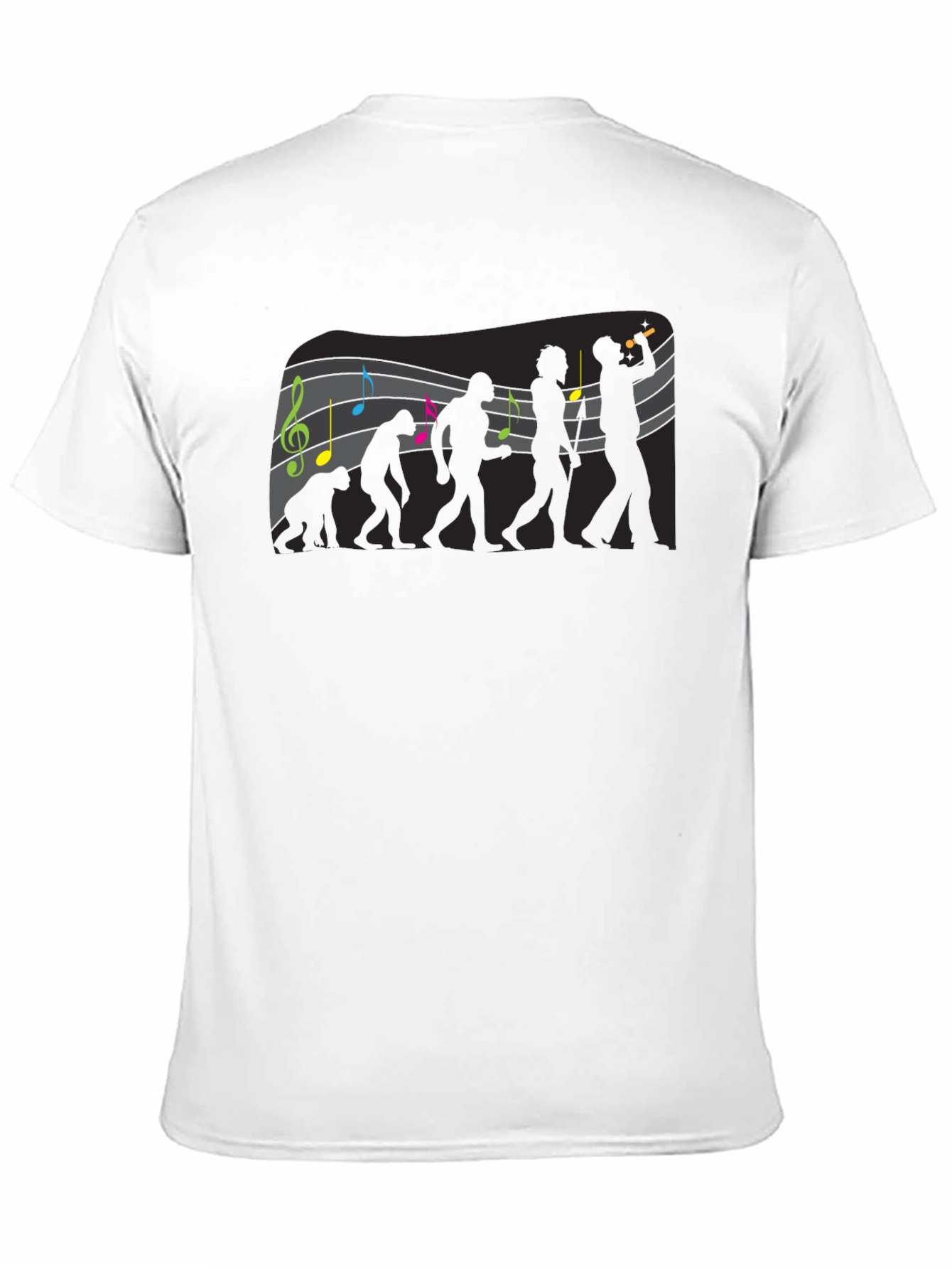 Evolution of Music Mens Black Graphic Tee