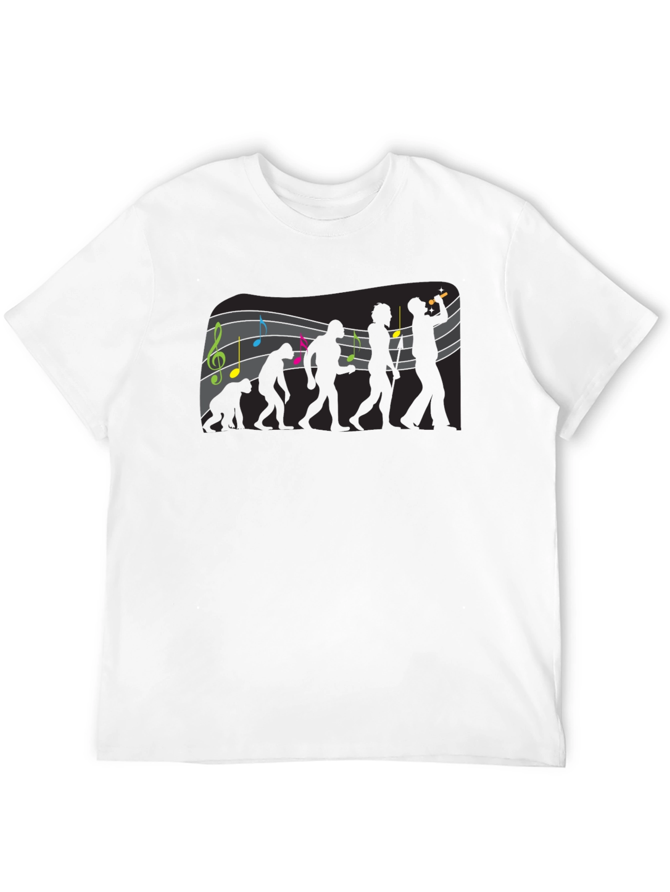 Evolution of Music Mens Black Graphic Tee