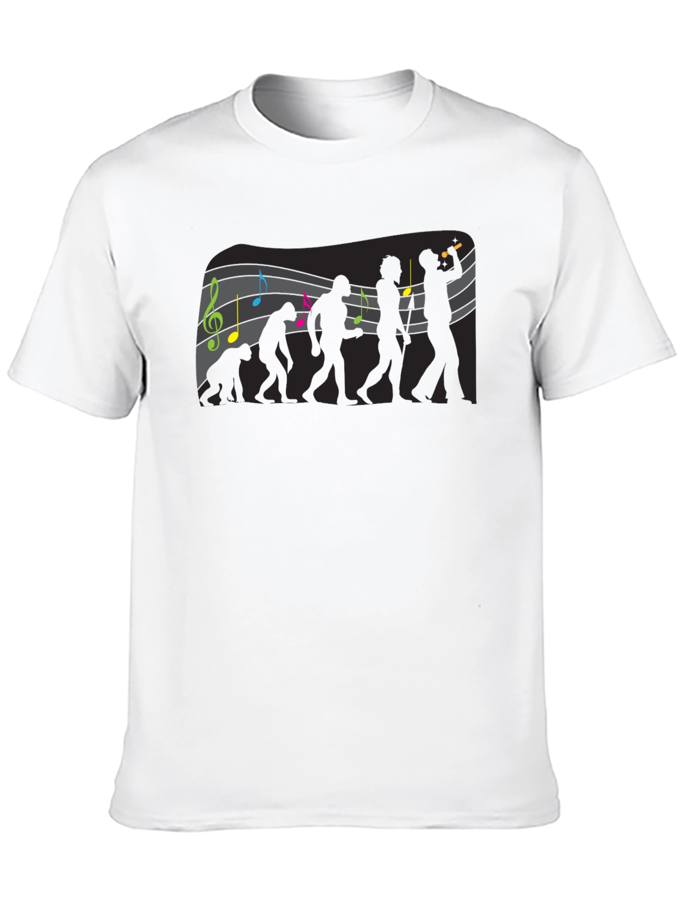 Evolution of Music Mens Black Graphic Tee