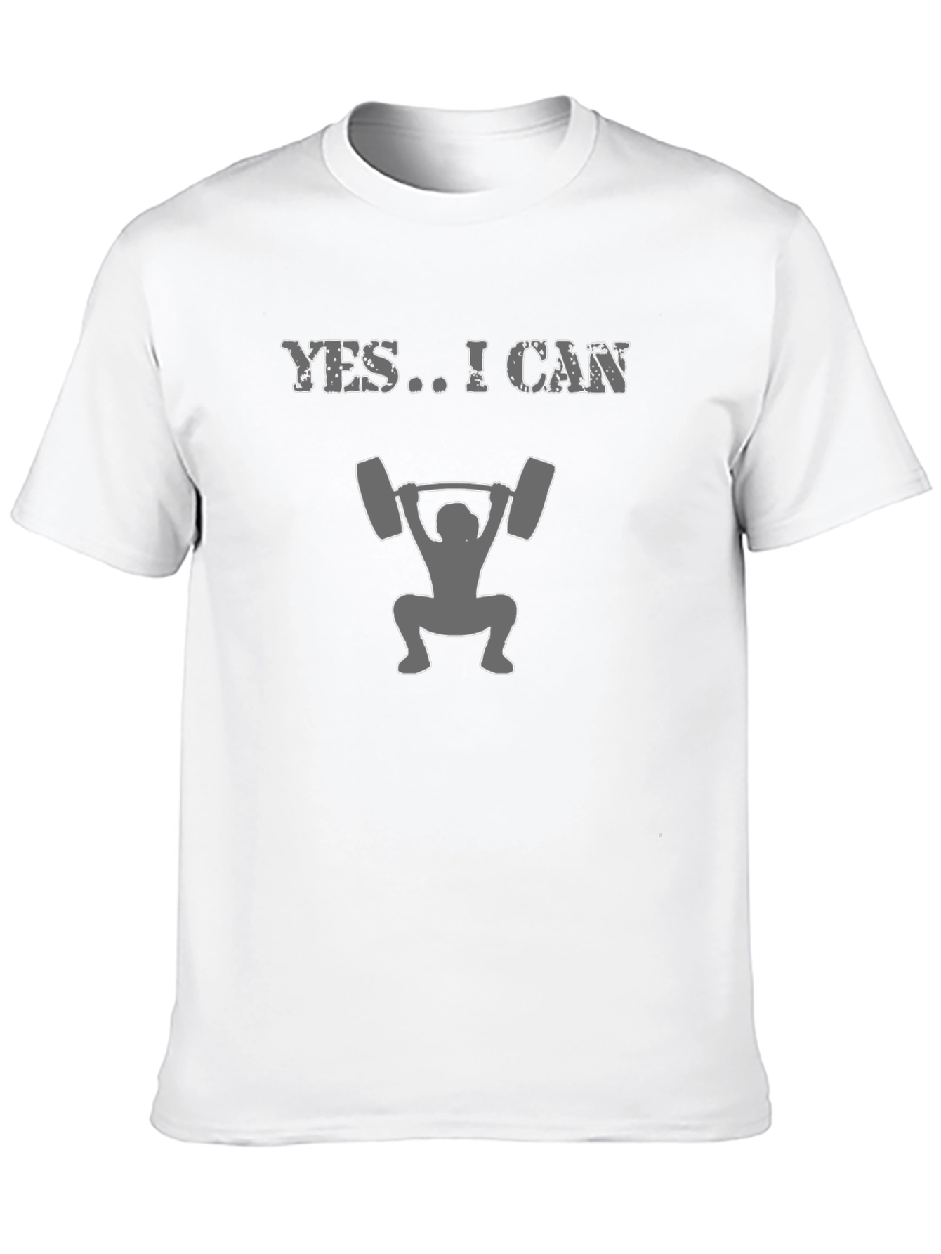 Yes I Can Black Graphic T-Shirt - Weightlifting Design