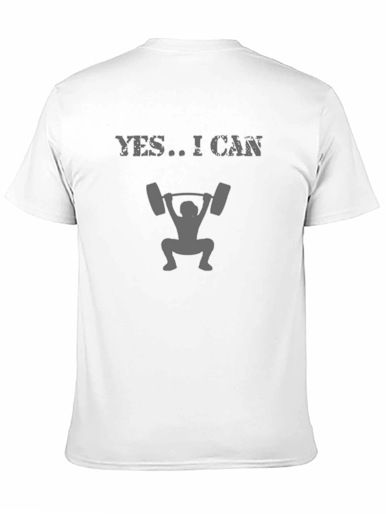 Yes I Can Black Graphic T-Shirt - Weightlifting Design