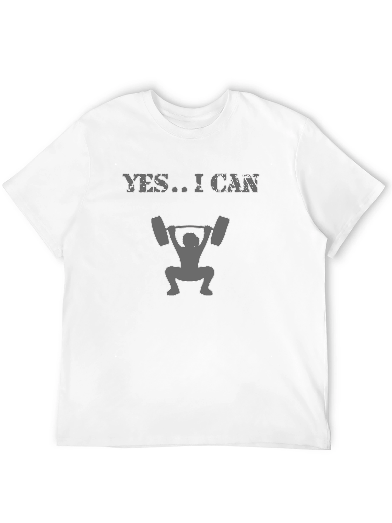 Yes I Can Black Graphic T-Shirt - Weightlifting Design