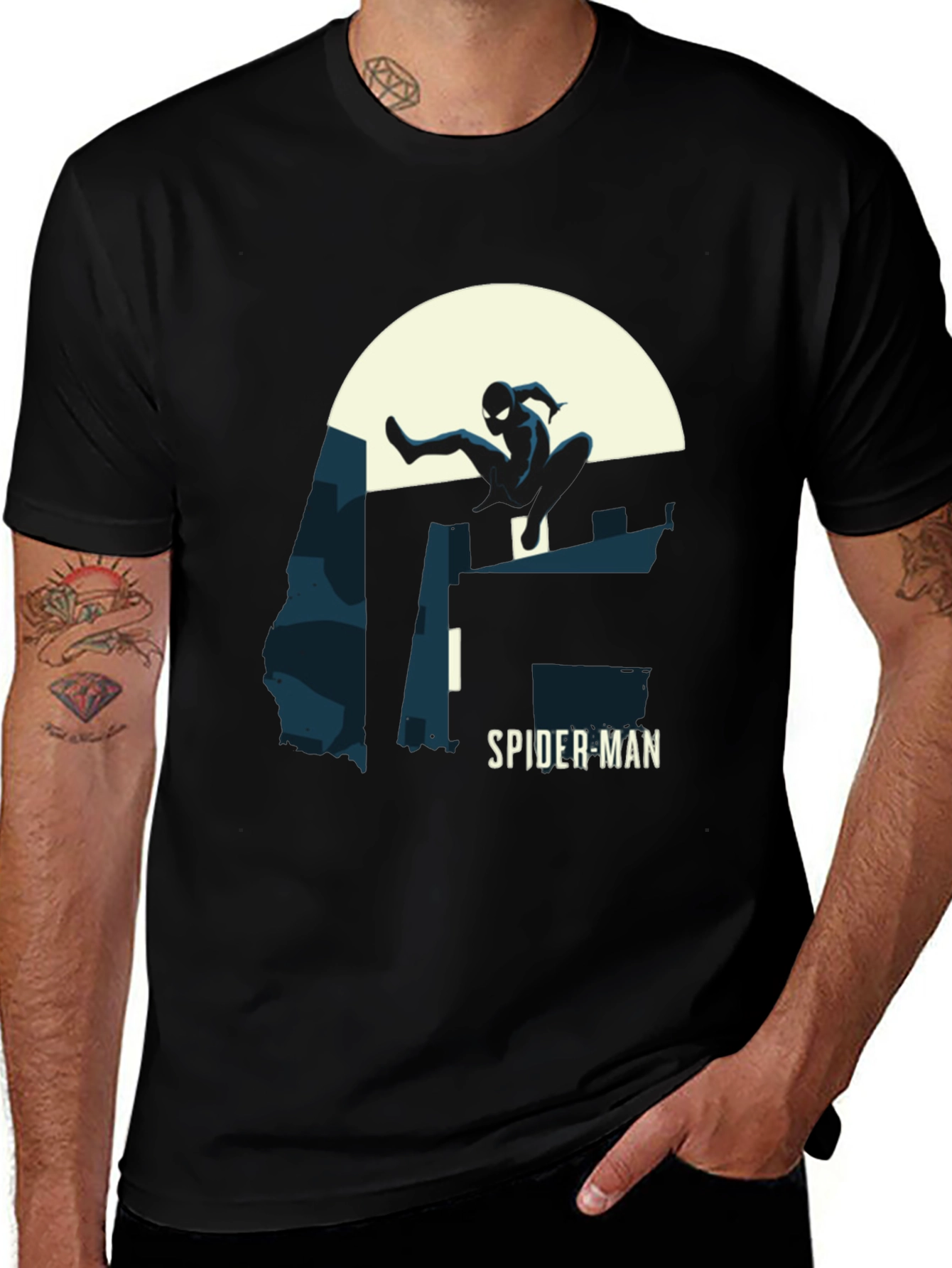 Spider-Man Silhouette T-Shirt - Black