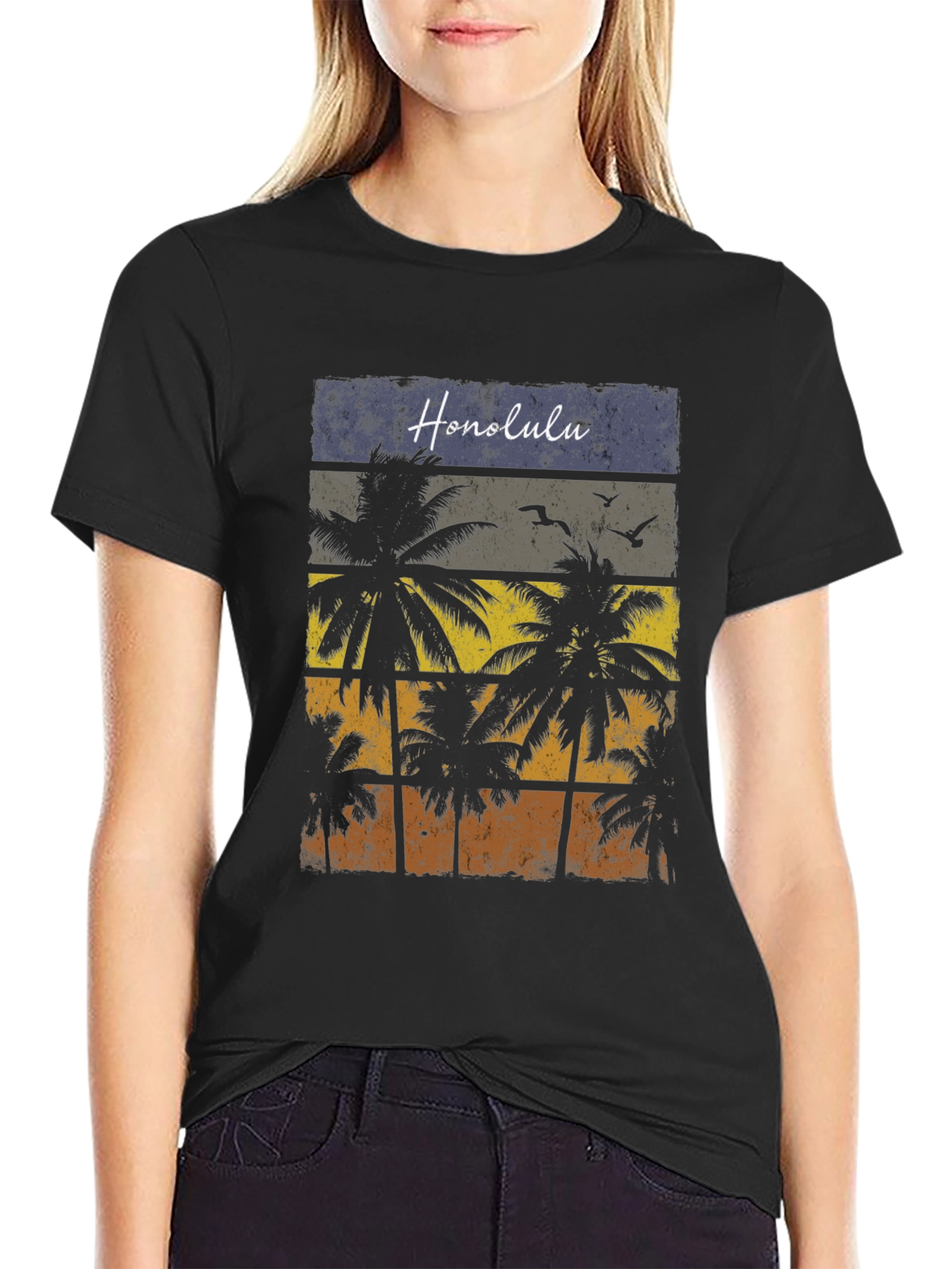 Honolulu Palm Tree Graphic T-Shirt - Island Vibes