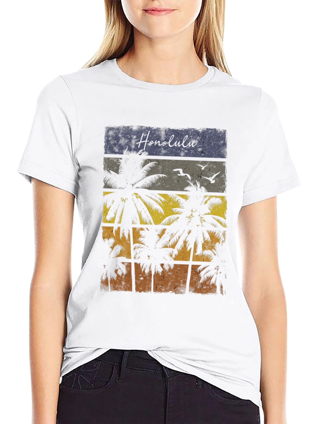 Honolulu Palm Tree Graphic T-Shirt - Island Vibes