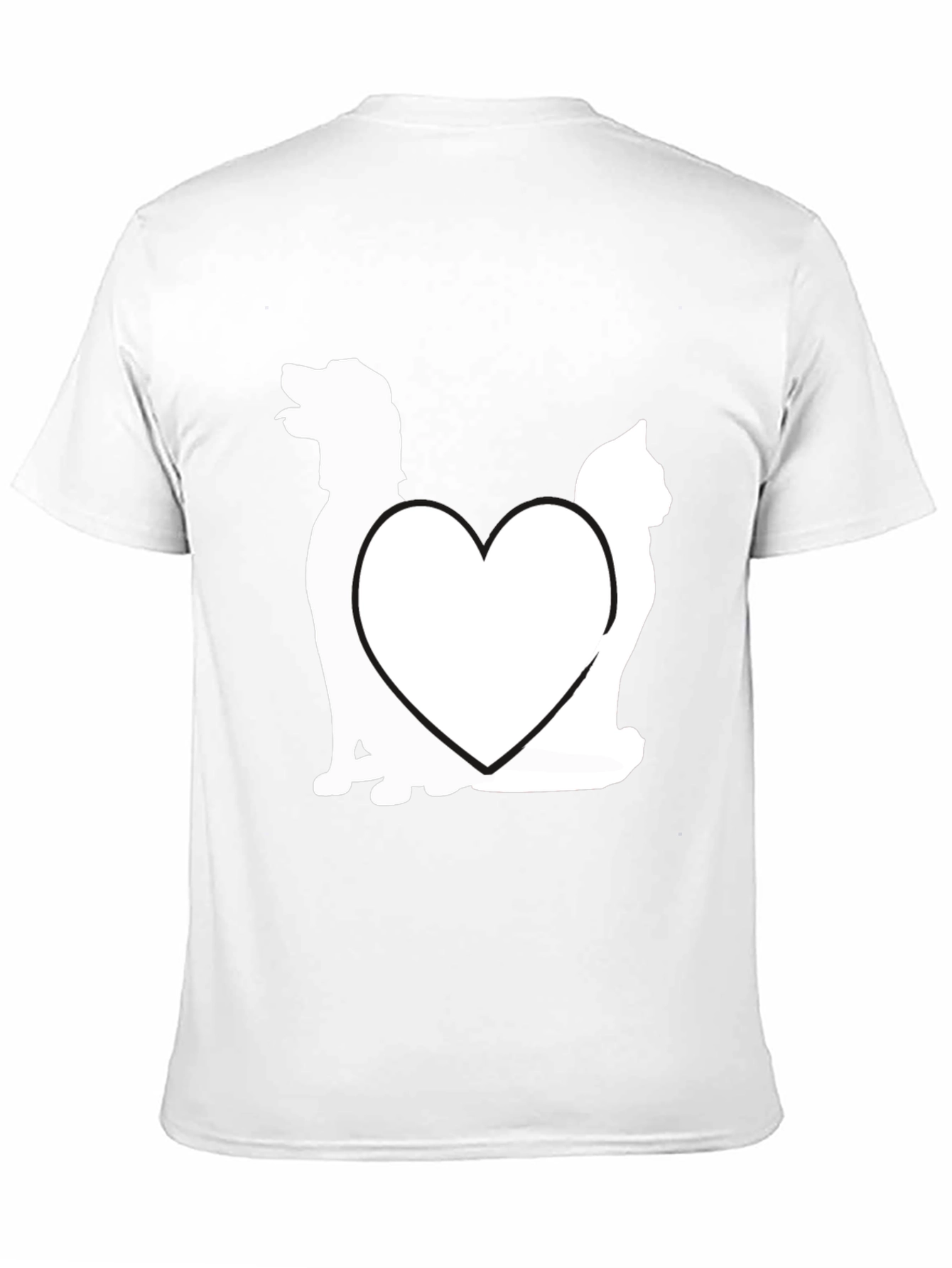 Dog and Cat Heart Graphic T-Shirt