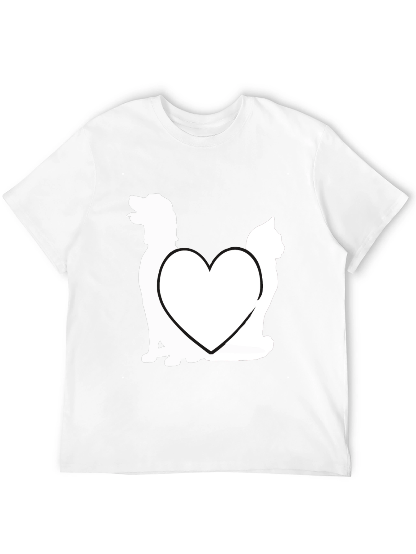 Dog and Cat Heart Graphic T-Shirt