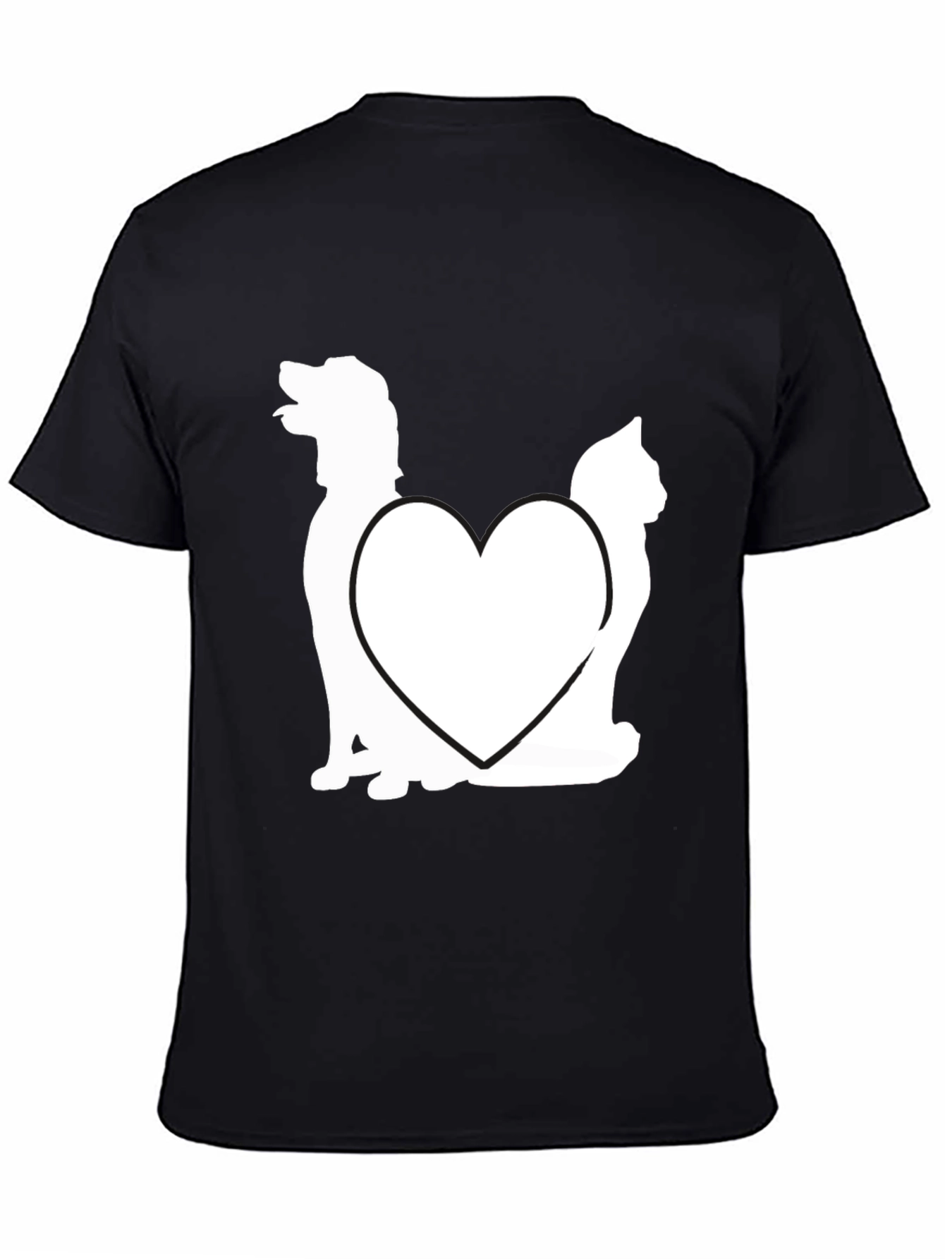 Dog and Cat Heart Graphic T-Shirt