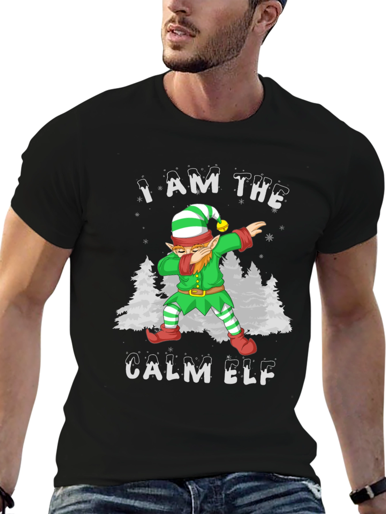 Calm Elf Dabbing Christmas T-Shirt