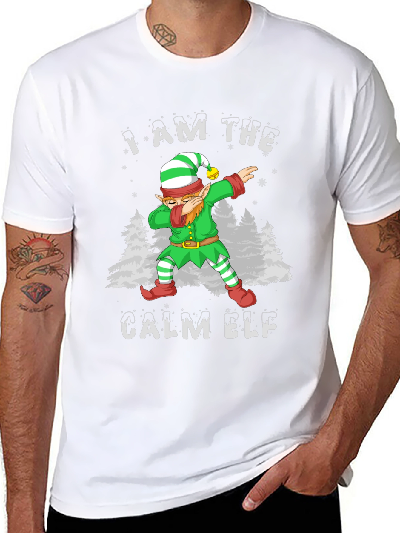 Calm Elf Dabbing Christmas T-Shirt