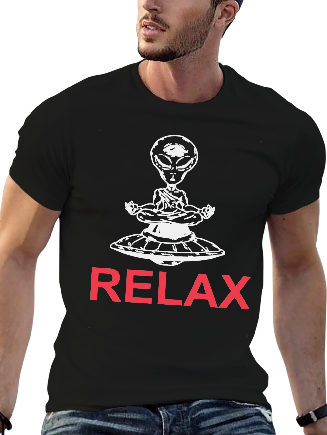 Relax Alien T-Shirt -  UFO Meditation Tee